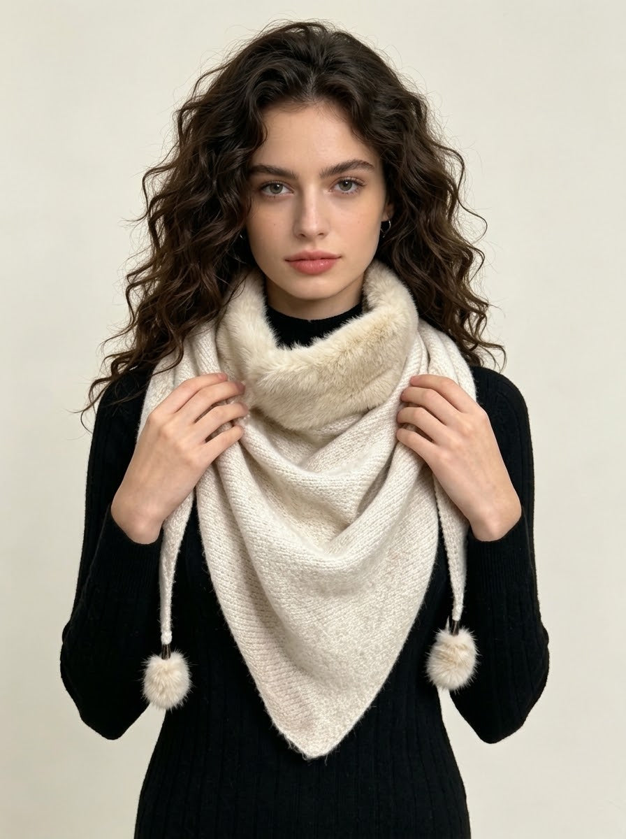 Francine - Faux fur wool blend scarf