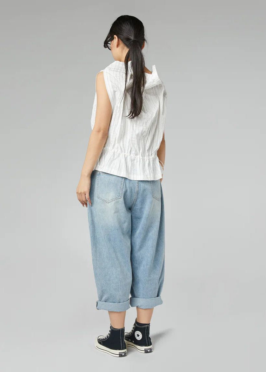 Rae - Stripe gathered top
