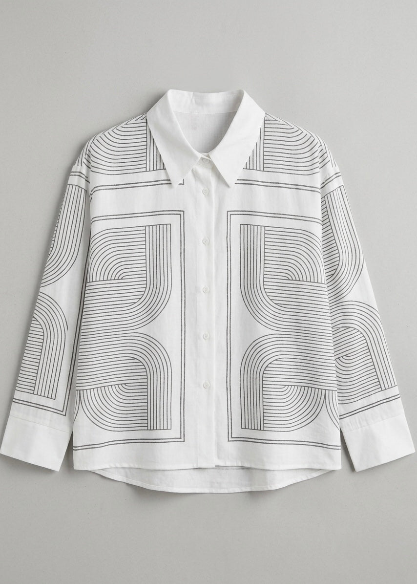 Eva - Geometric print shirt