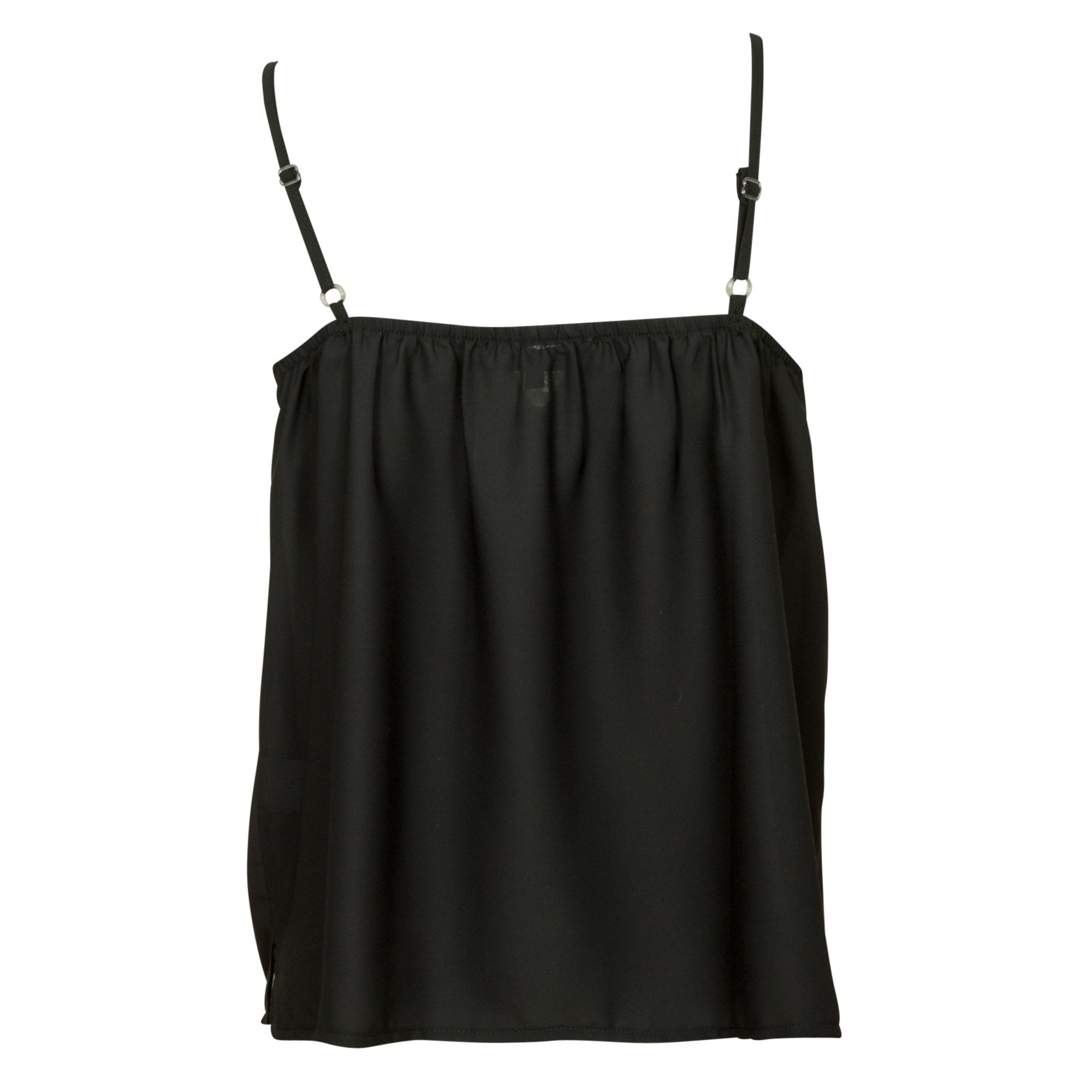 Dina black crepe crochet trim cami top