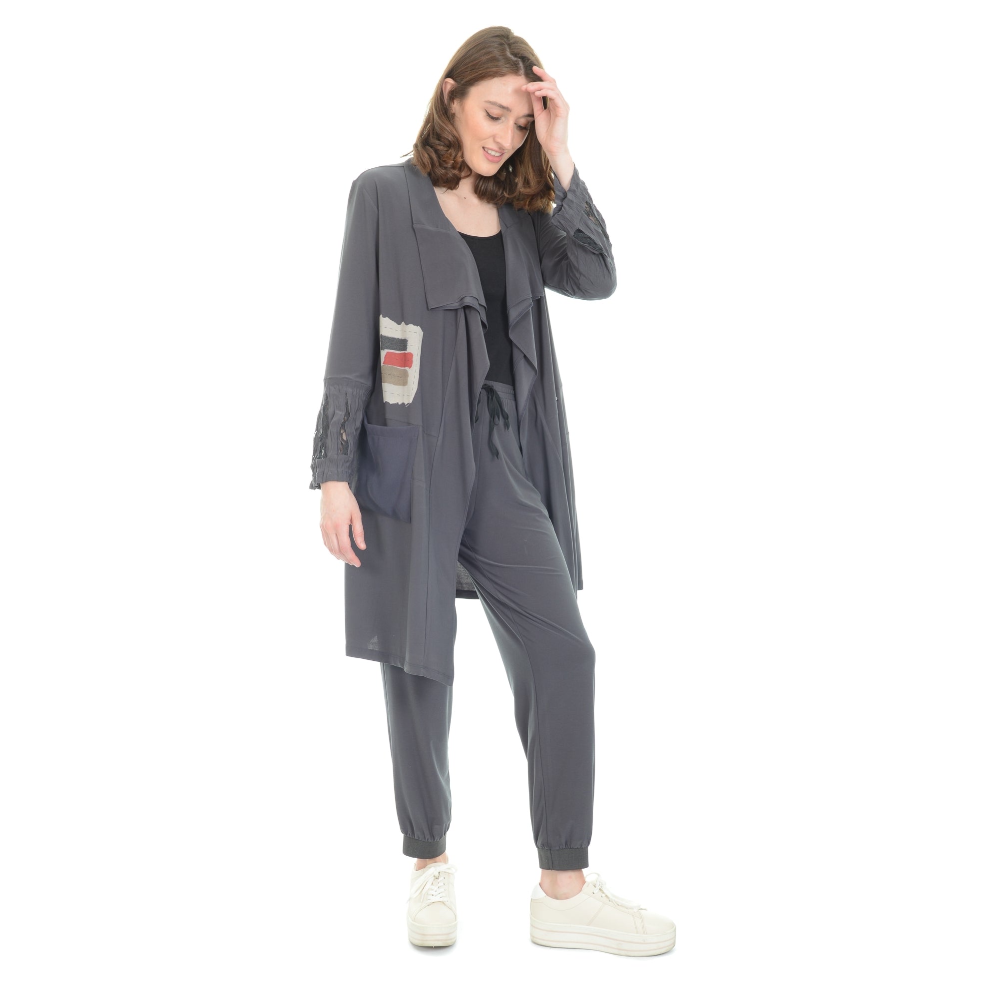 Margot track stretch grey trousers