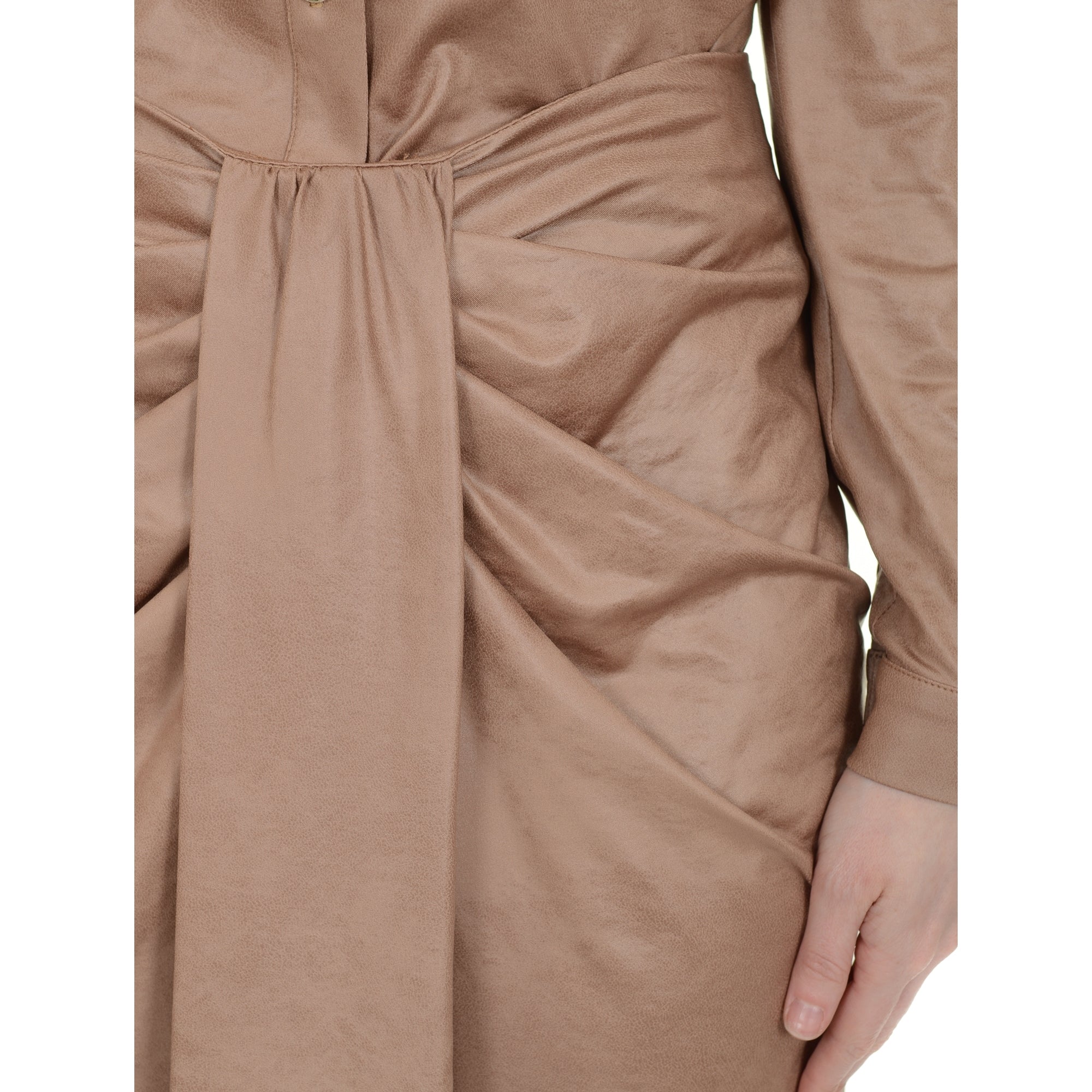 Jagger caramel split front soft pleather skirt