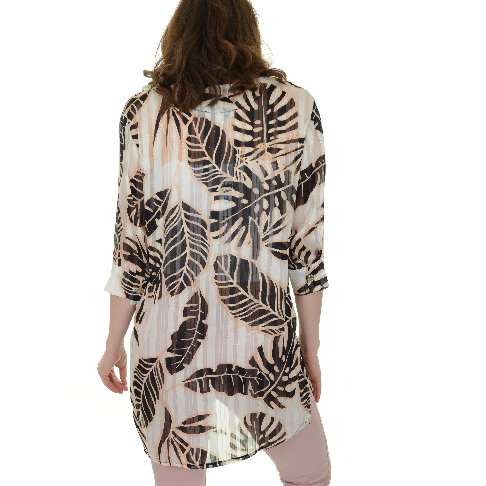 Rosalia blush chiffon printed blouse