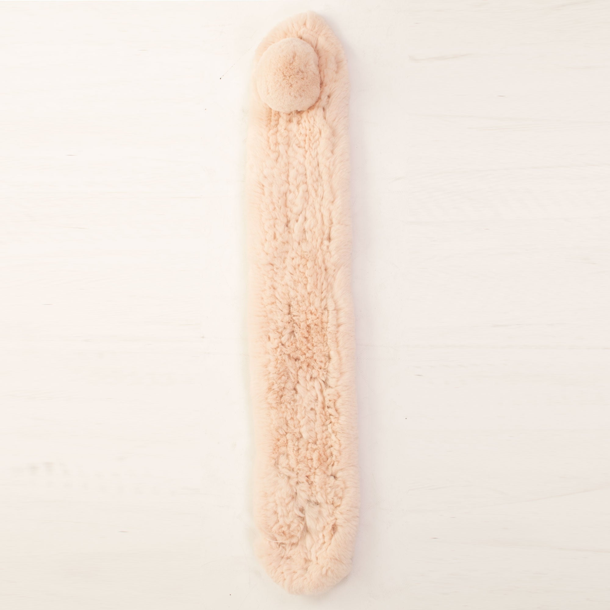 Bella blush cream luxuriously soft fur collar scarf