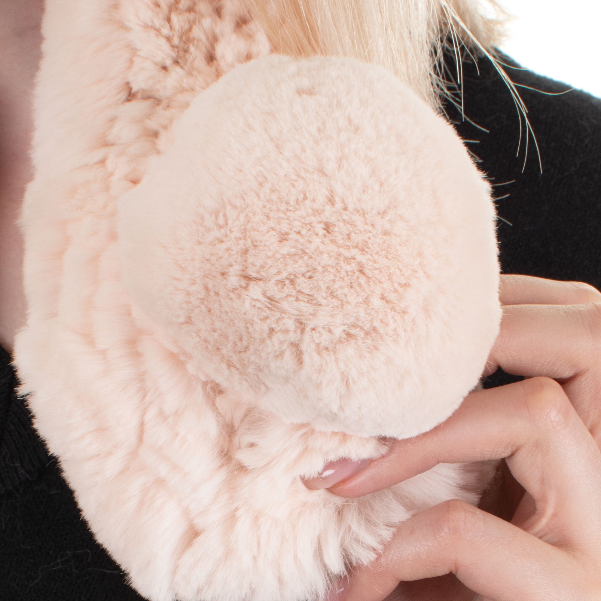 Bella blush cream luxuriously soft fur collar scarf