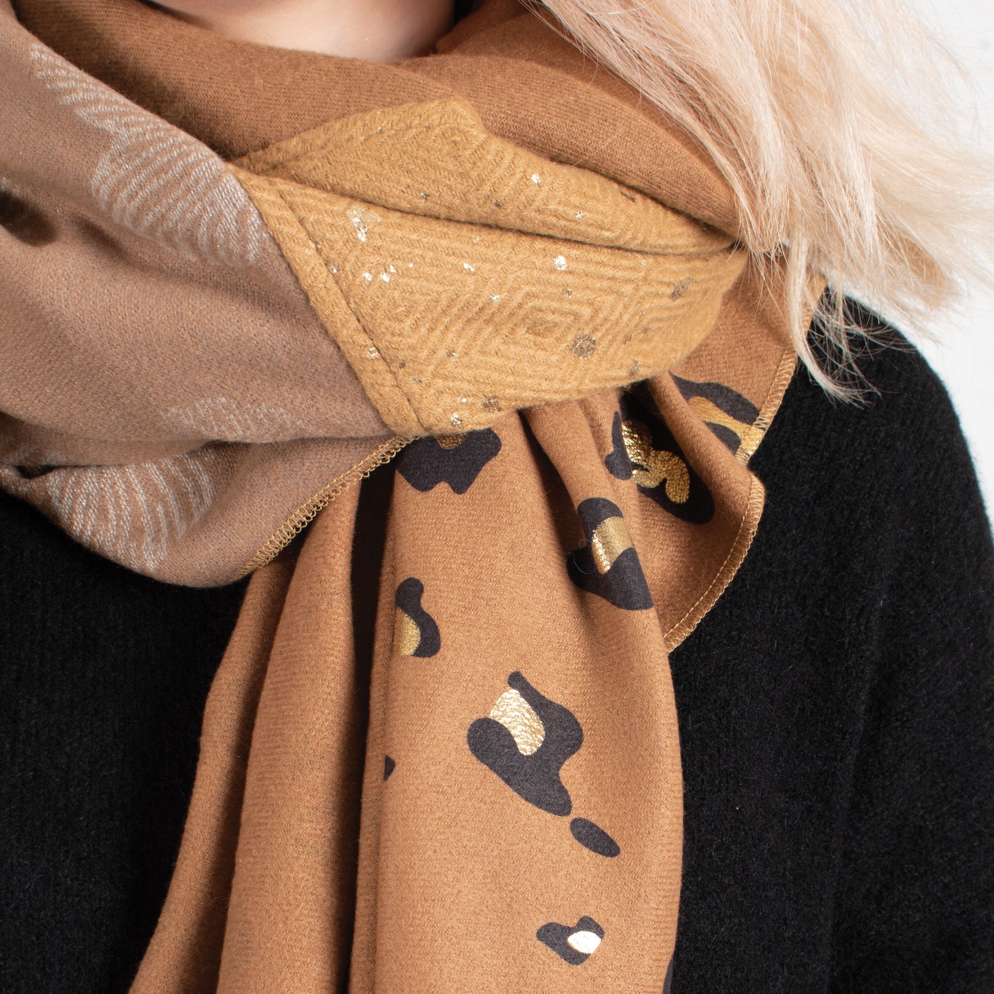 Rosa tan soft touch square scarf