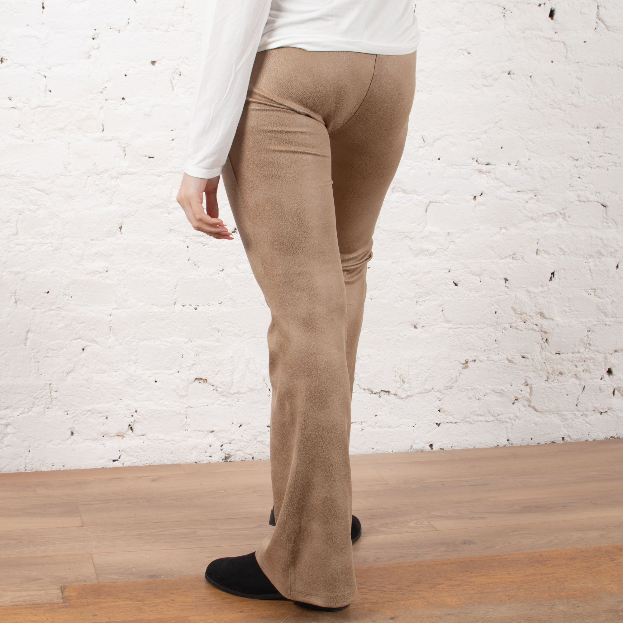 Prisca camel soft pleather trouser