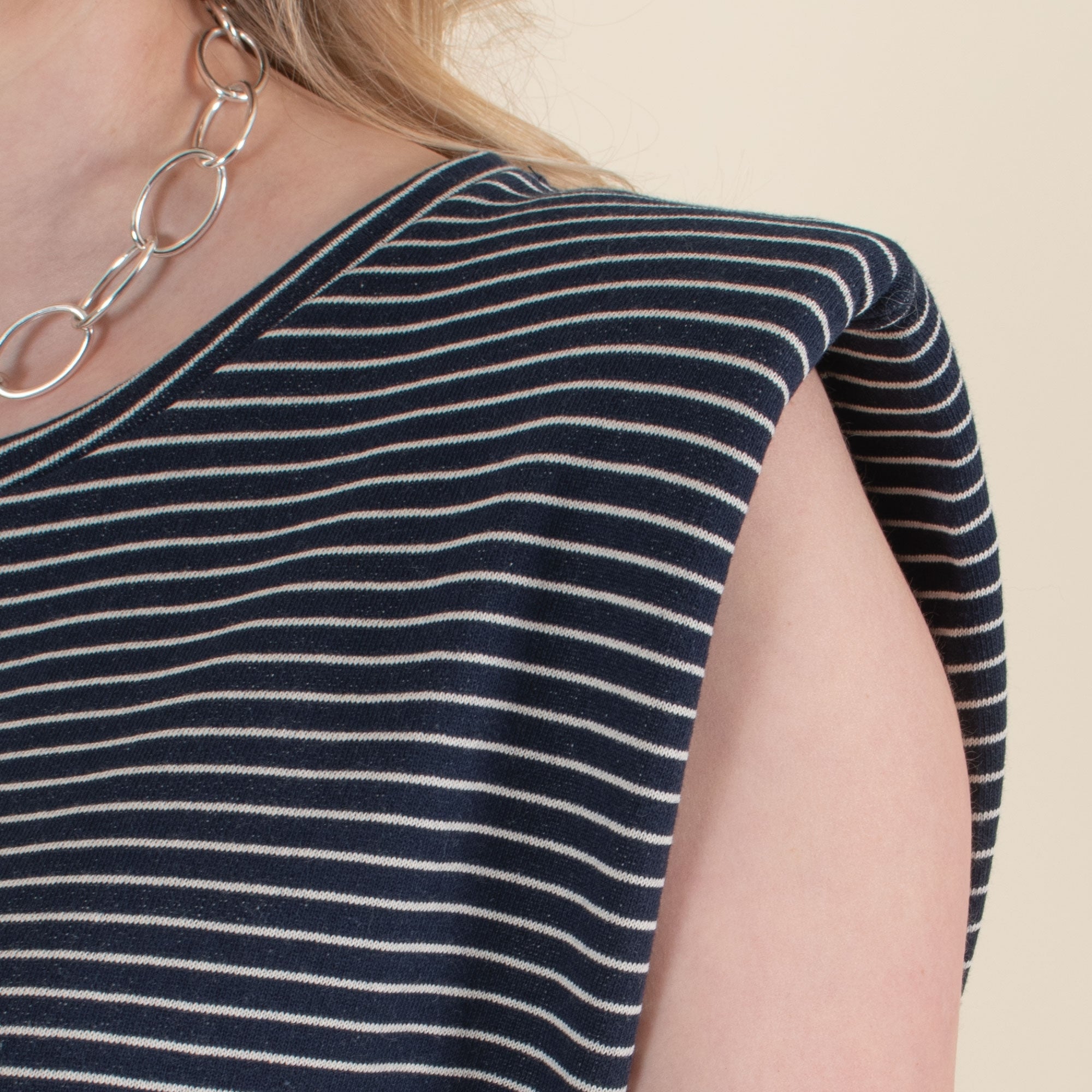 Paulie navy stripe cotton sweat top