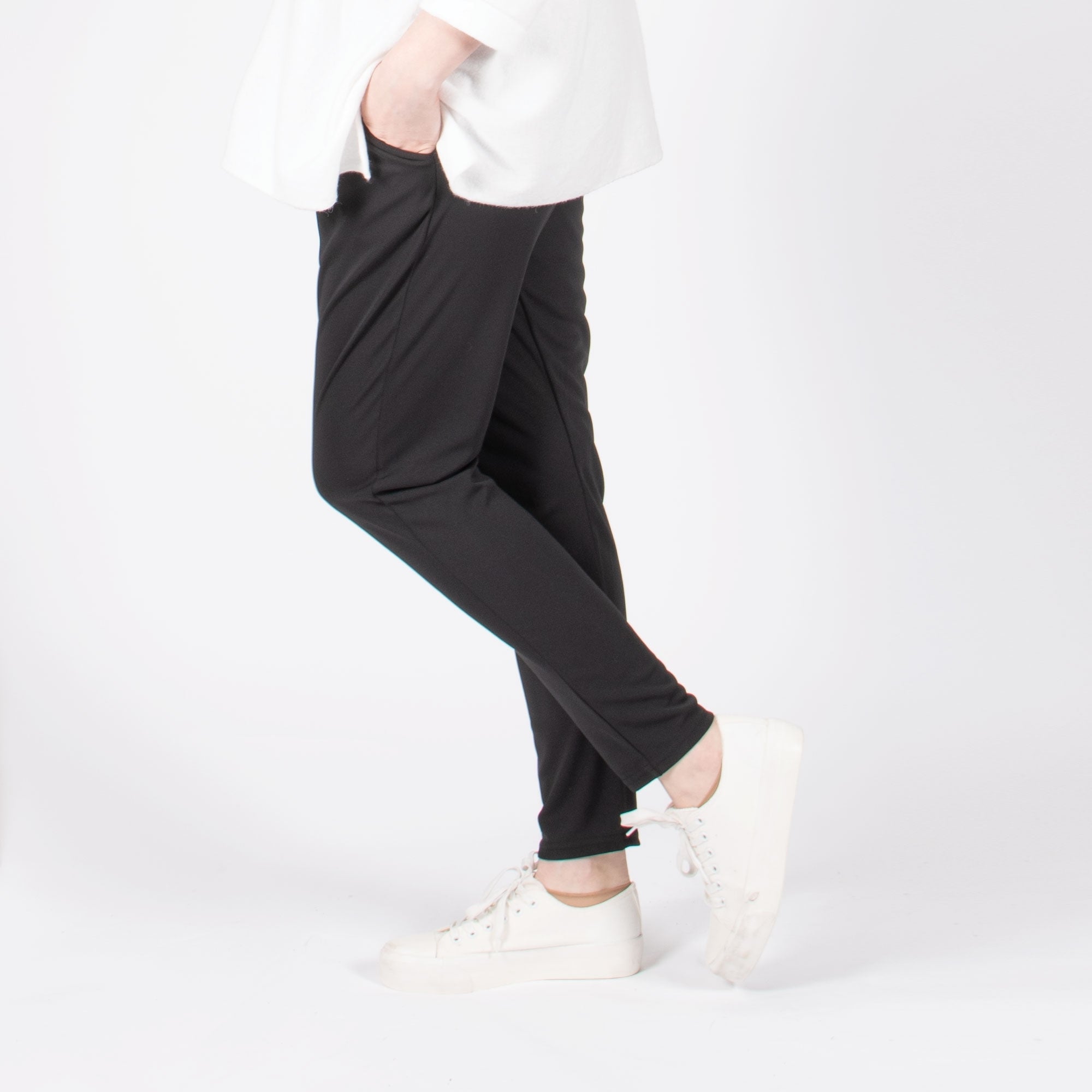 Bandol French crepe plain black trouser