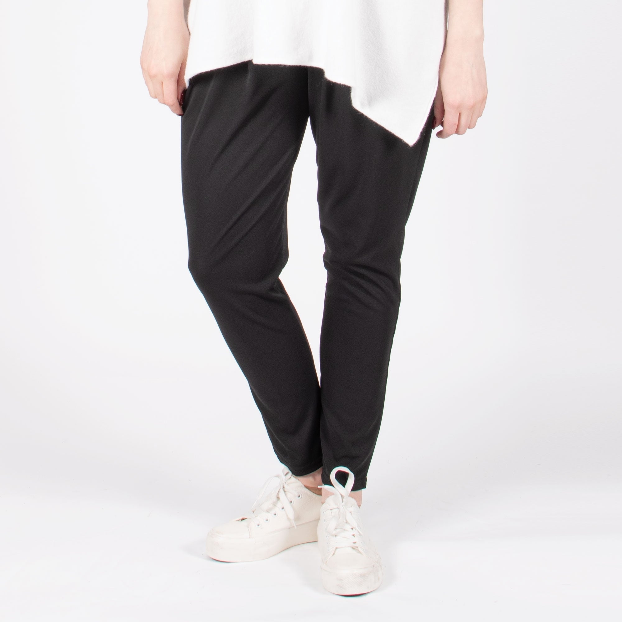 Bandol French crepe plain black trouser