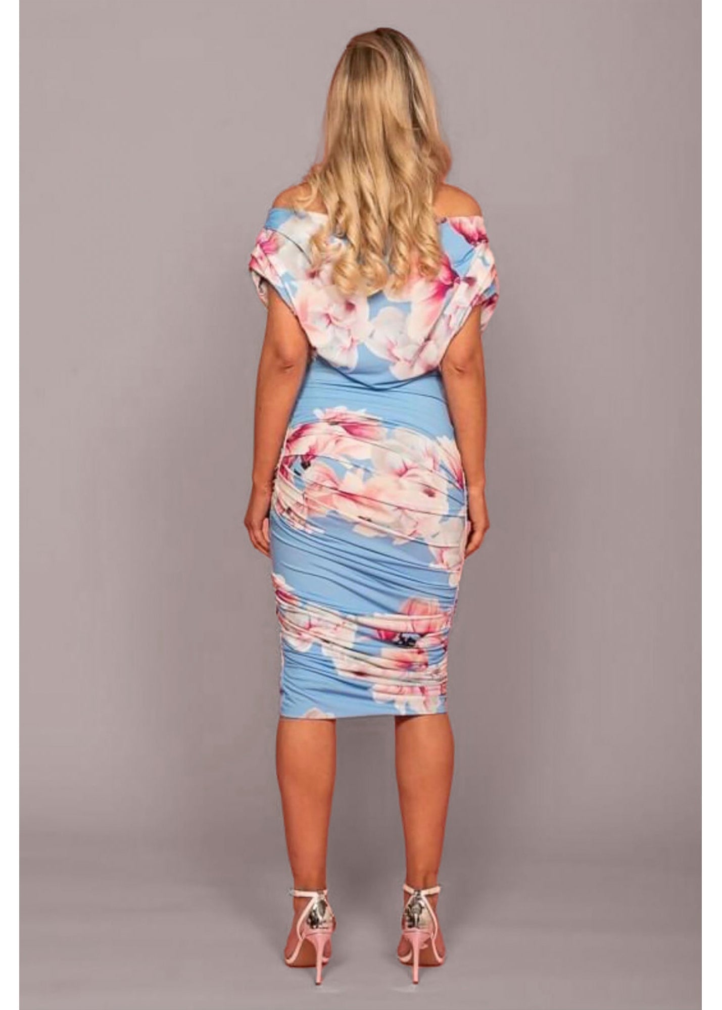 Oxygen bodycon summer blue printed dress
