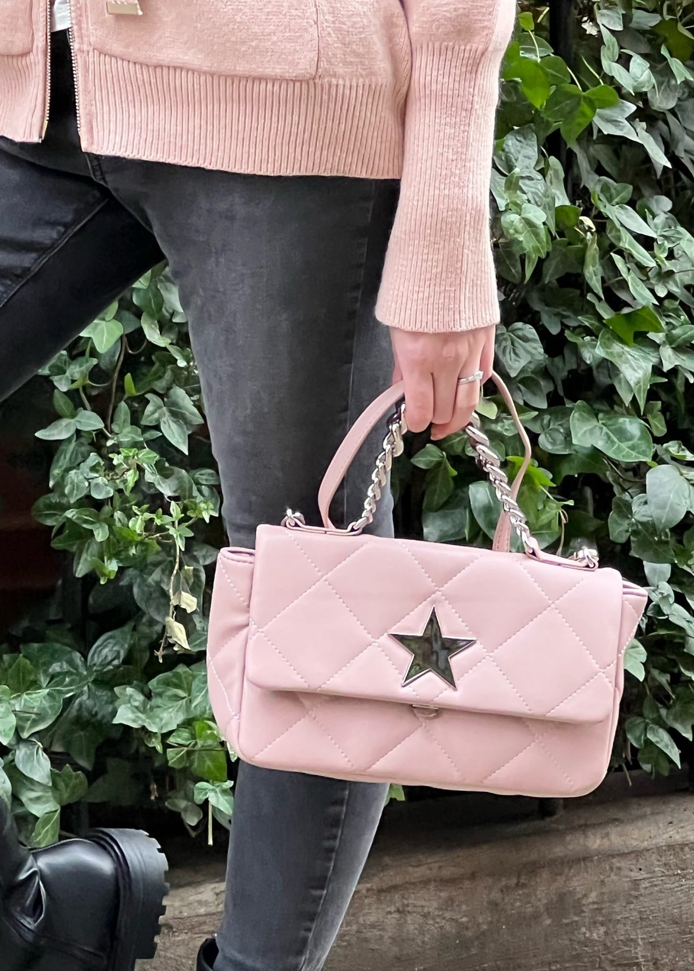 Star cross body / shoulder pink bag