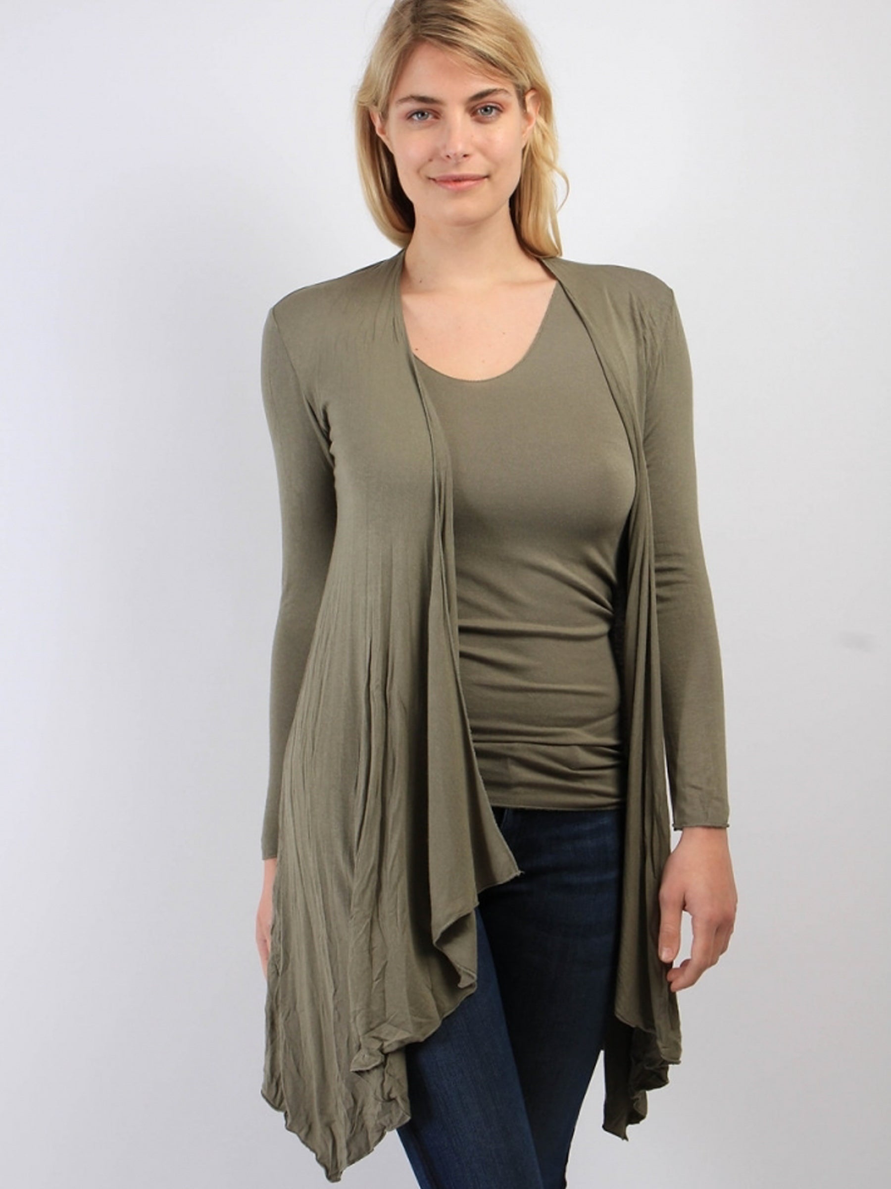 Longo - Waterfall soft jersey cardigan
