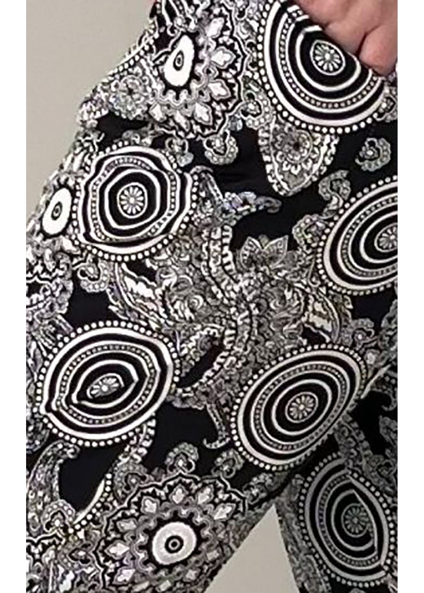 Bandol French slinky black white spiro printed trouser