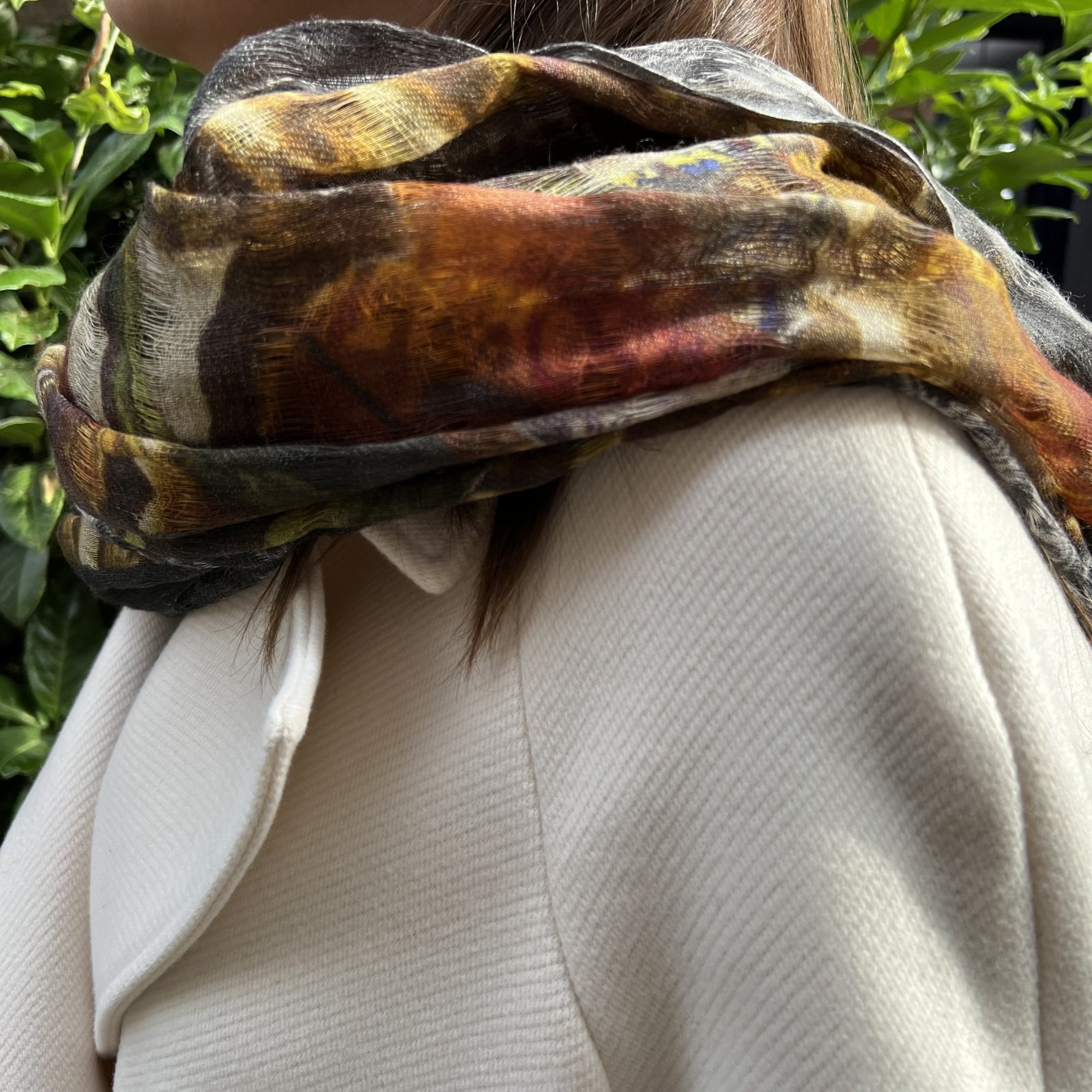 Digital multi print wool scarf