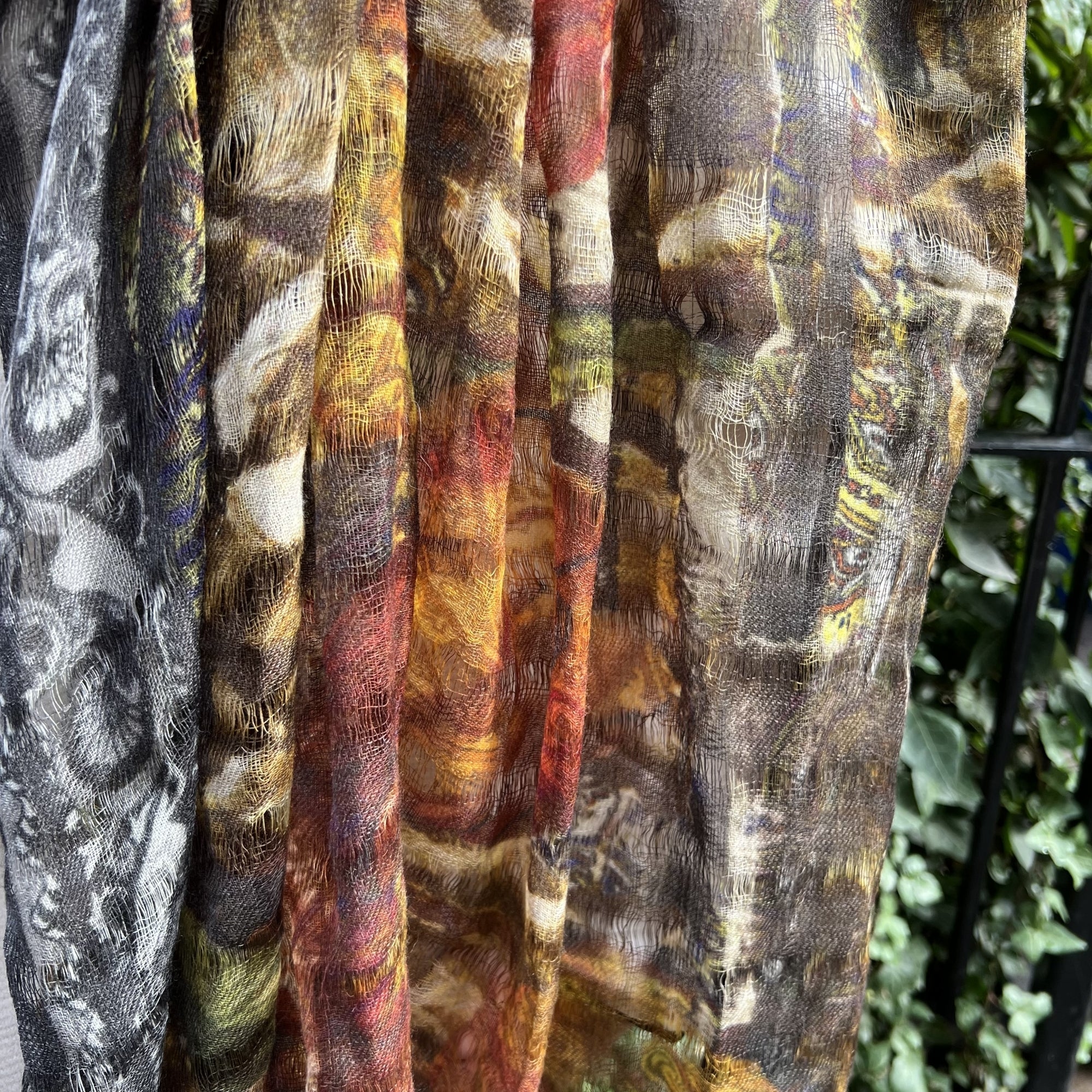Digital multi print wool scarf