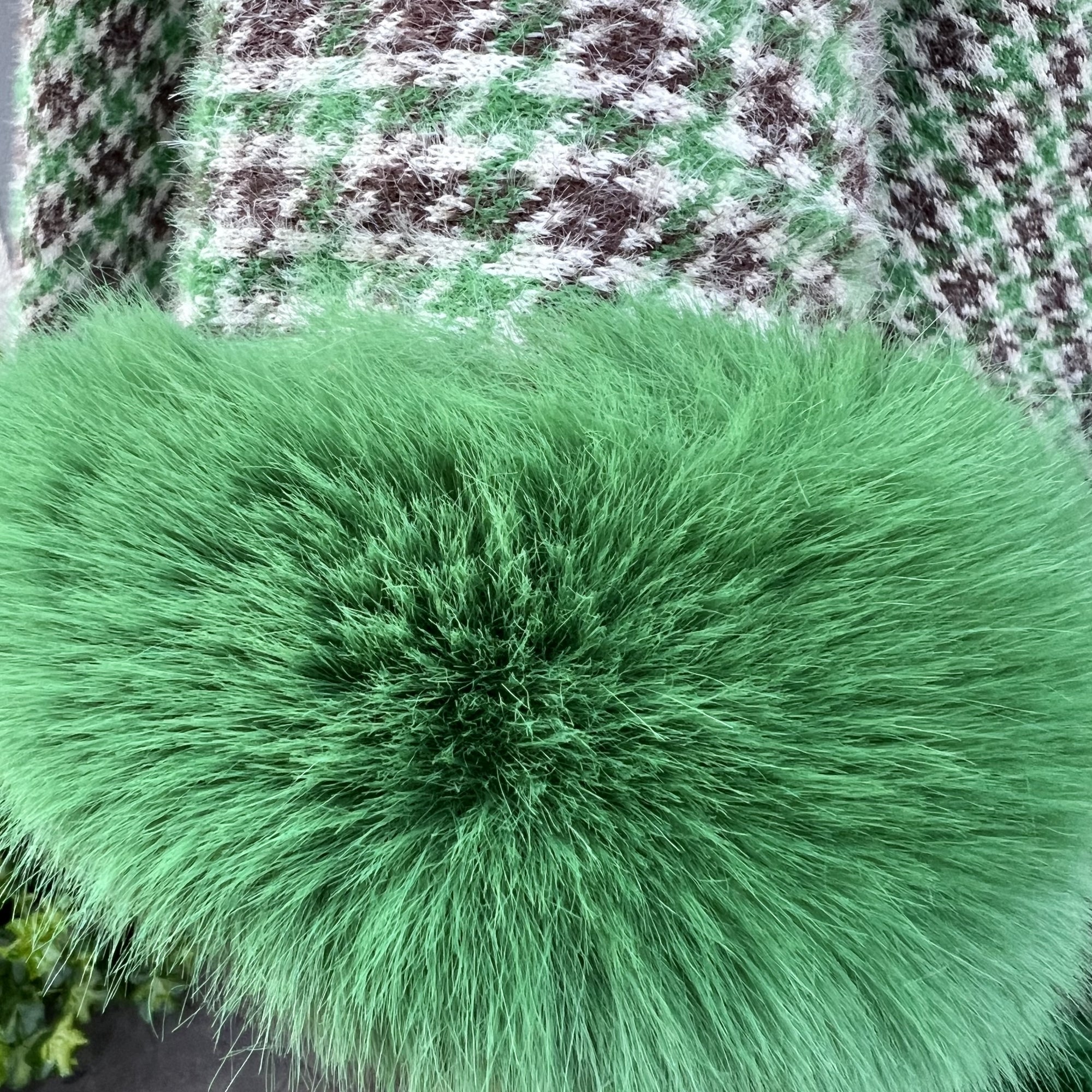 Willow jade check faux fur luxuriously soft cape