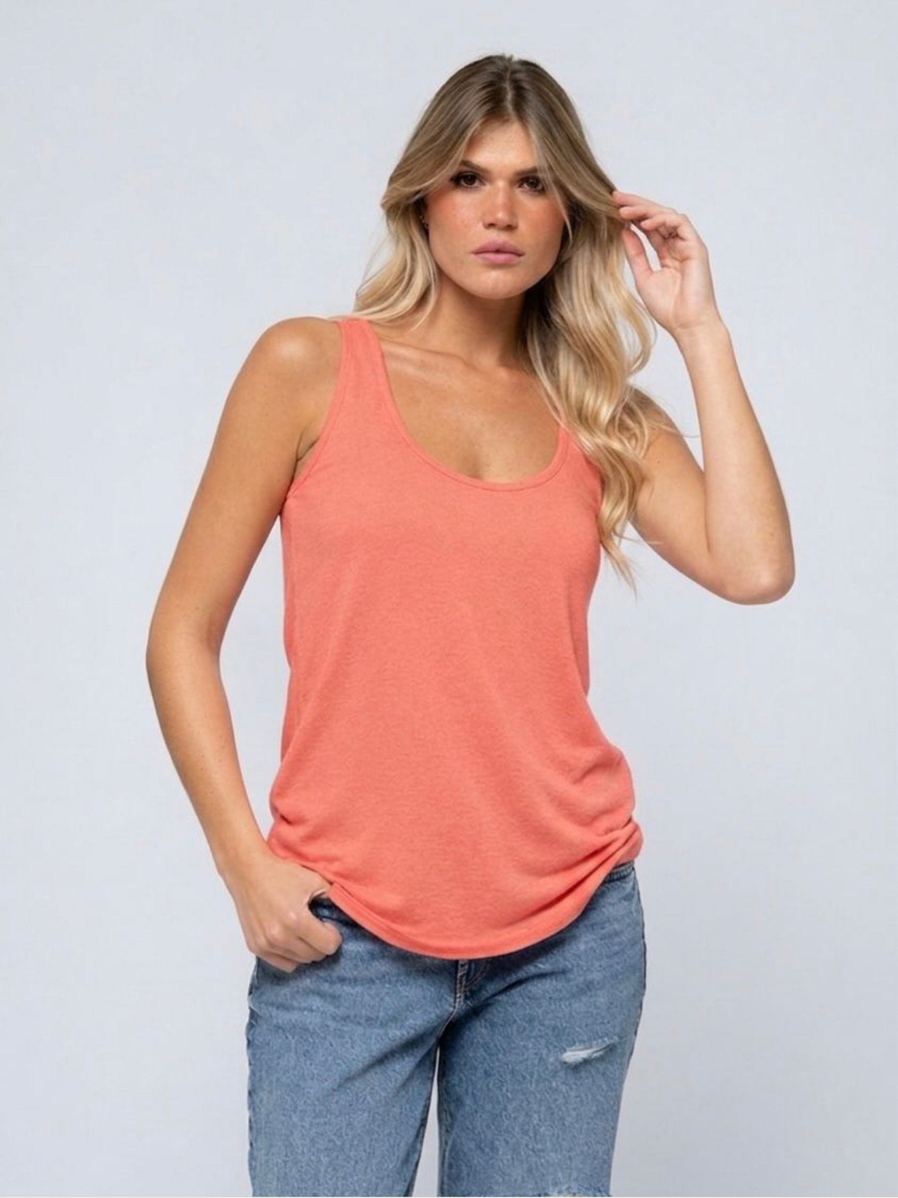 Lucy - Essential tank top Coral