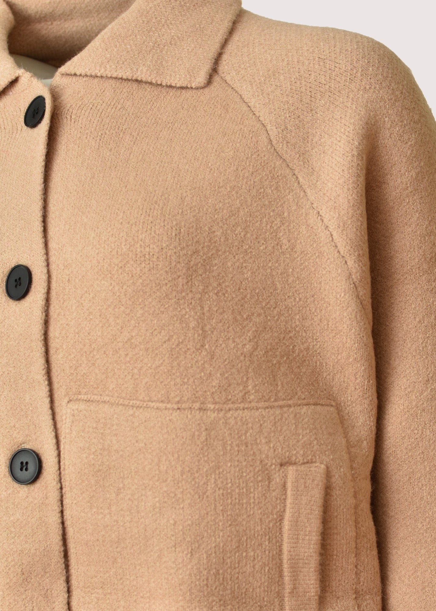 Penny camel cashmere blend knit button jacket