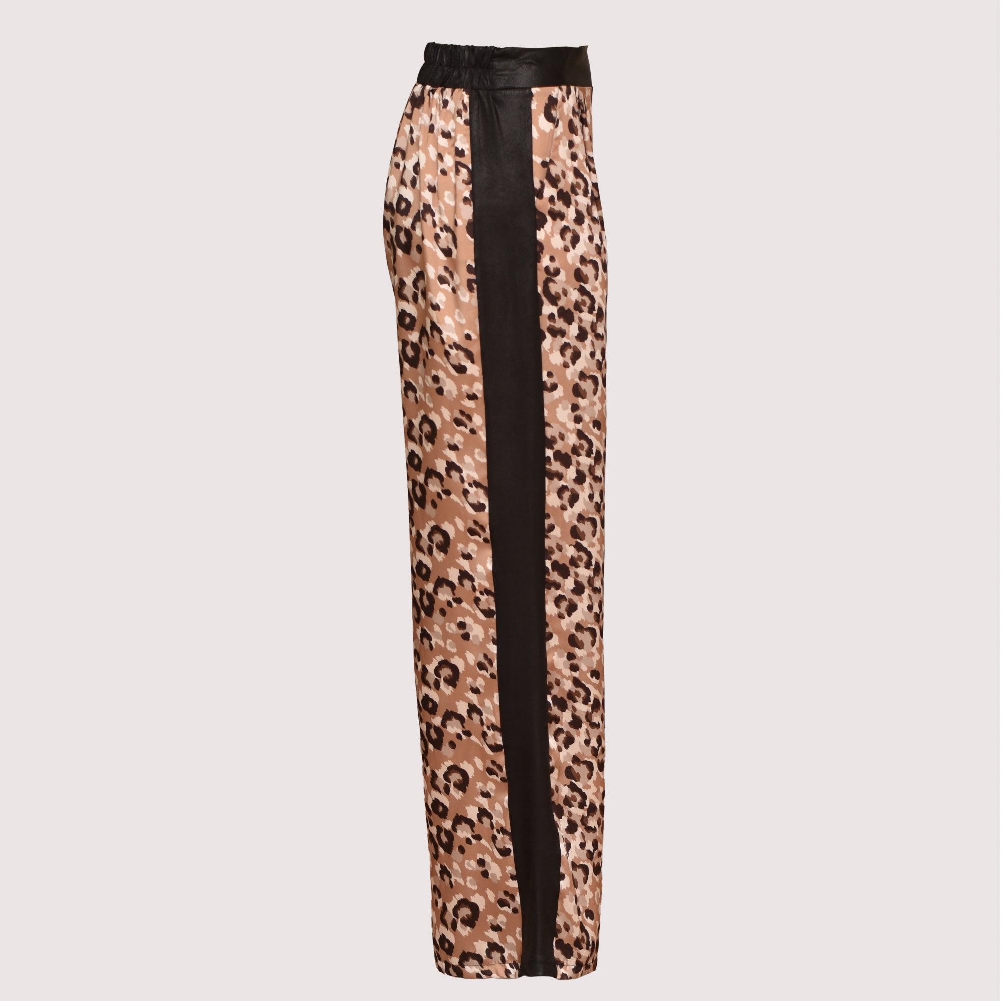 Penelope animal print pleather trim trouser