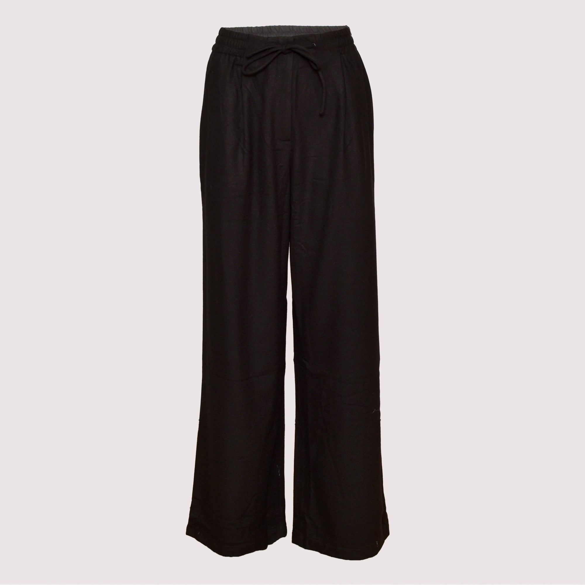 Daniela black wide leg wool blend trousers