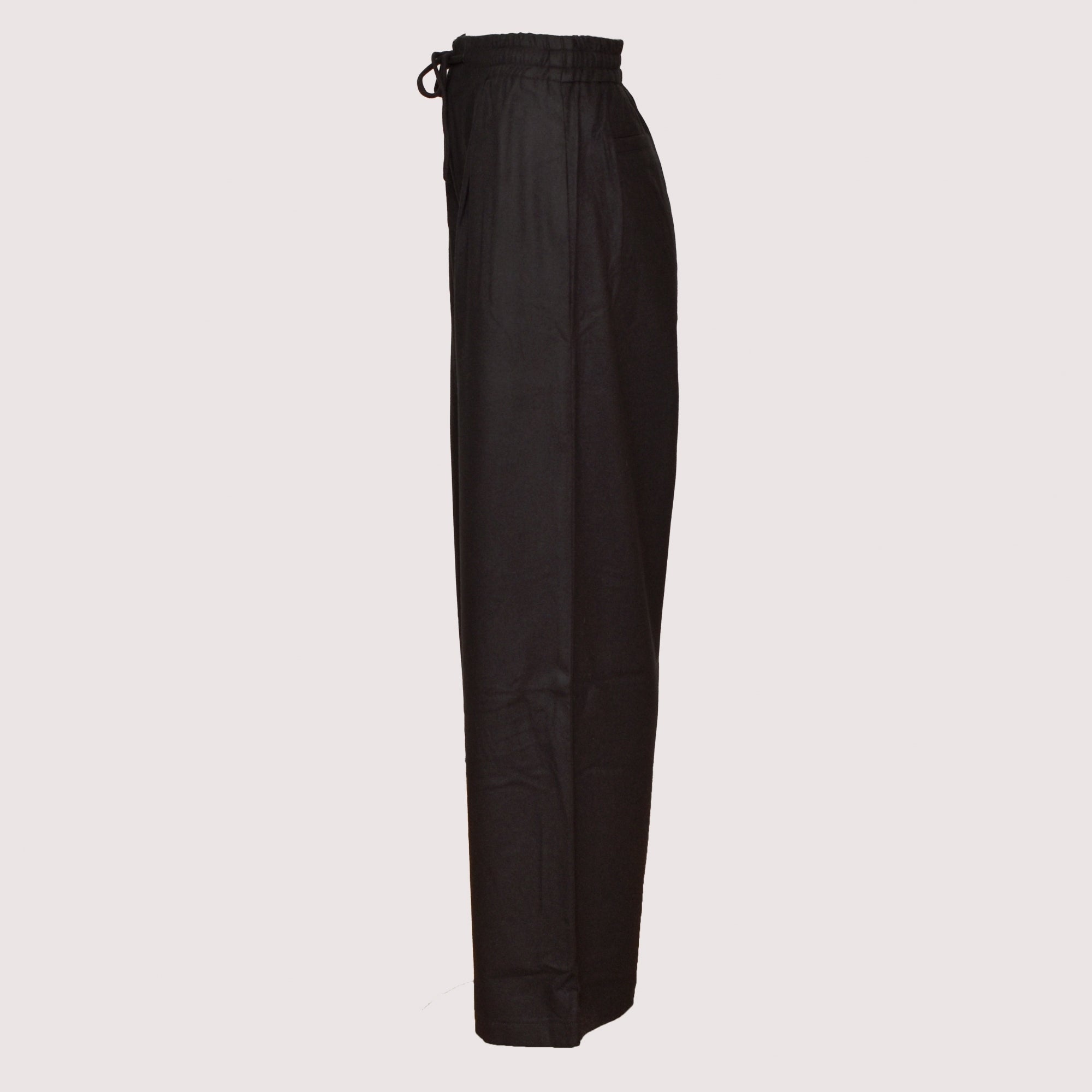 Daniela black wide leg wool blend trousers