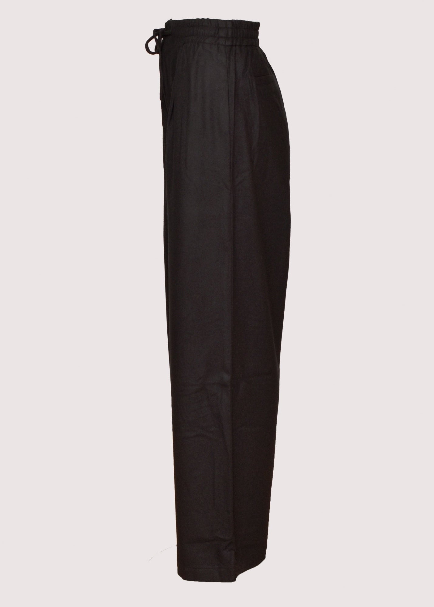 Daniela black wide leg wool blend trousers
