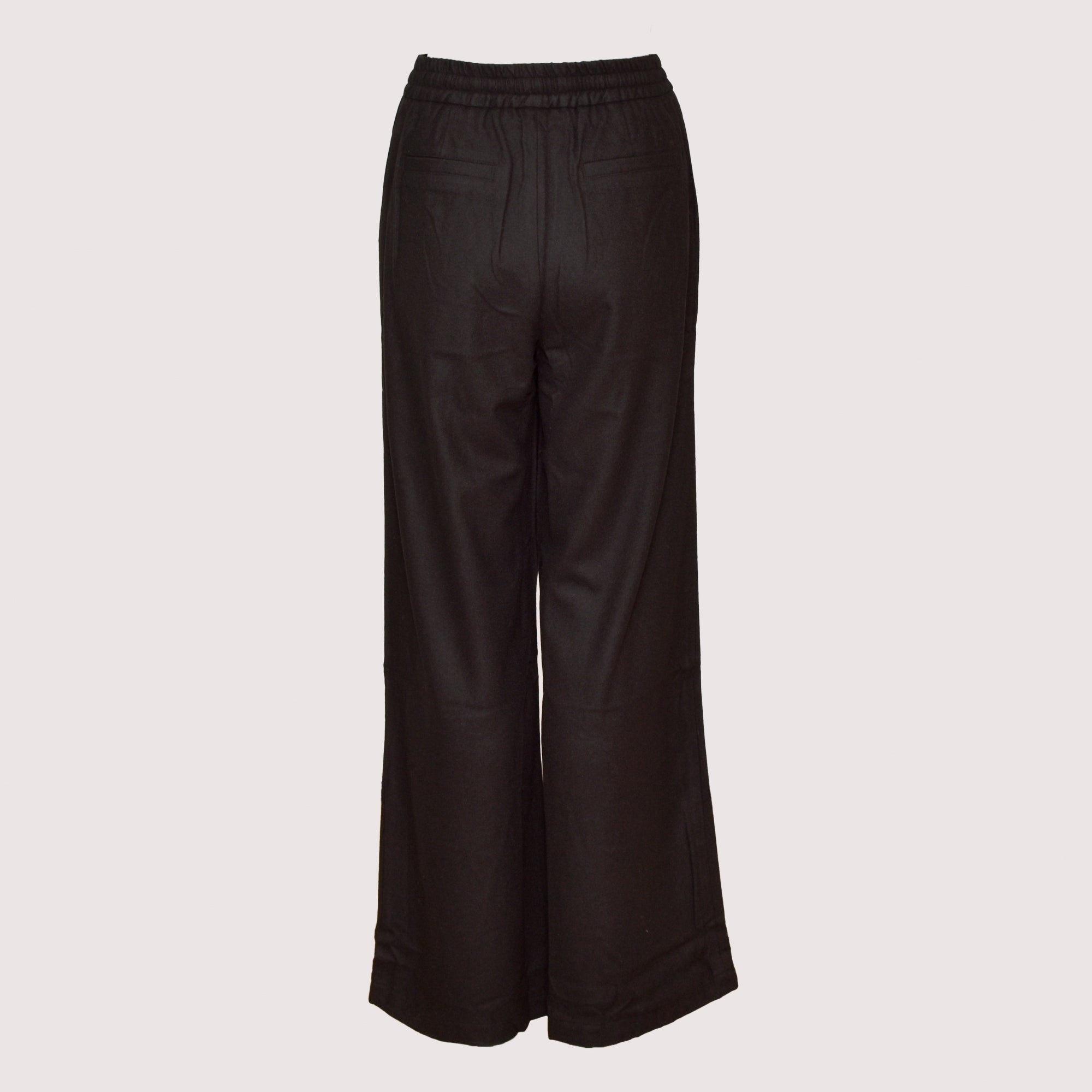 Daniela black wide leg wool blend trousers