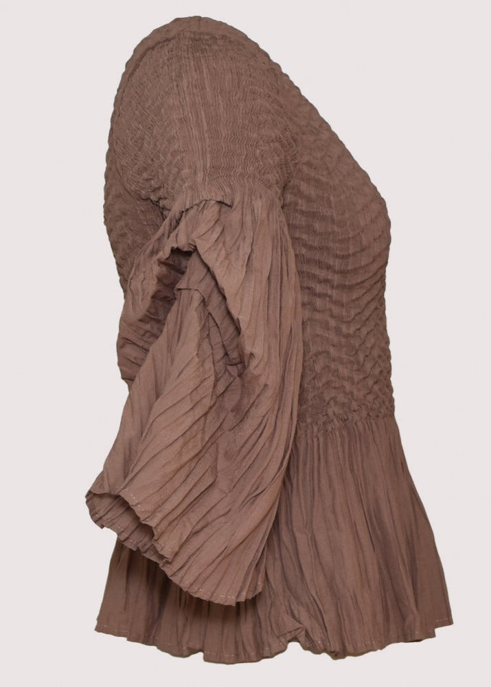 Miranda - Peplum hem part pleated top