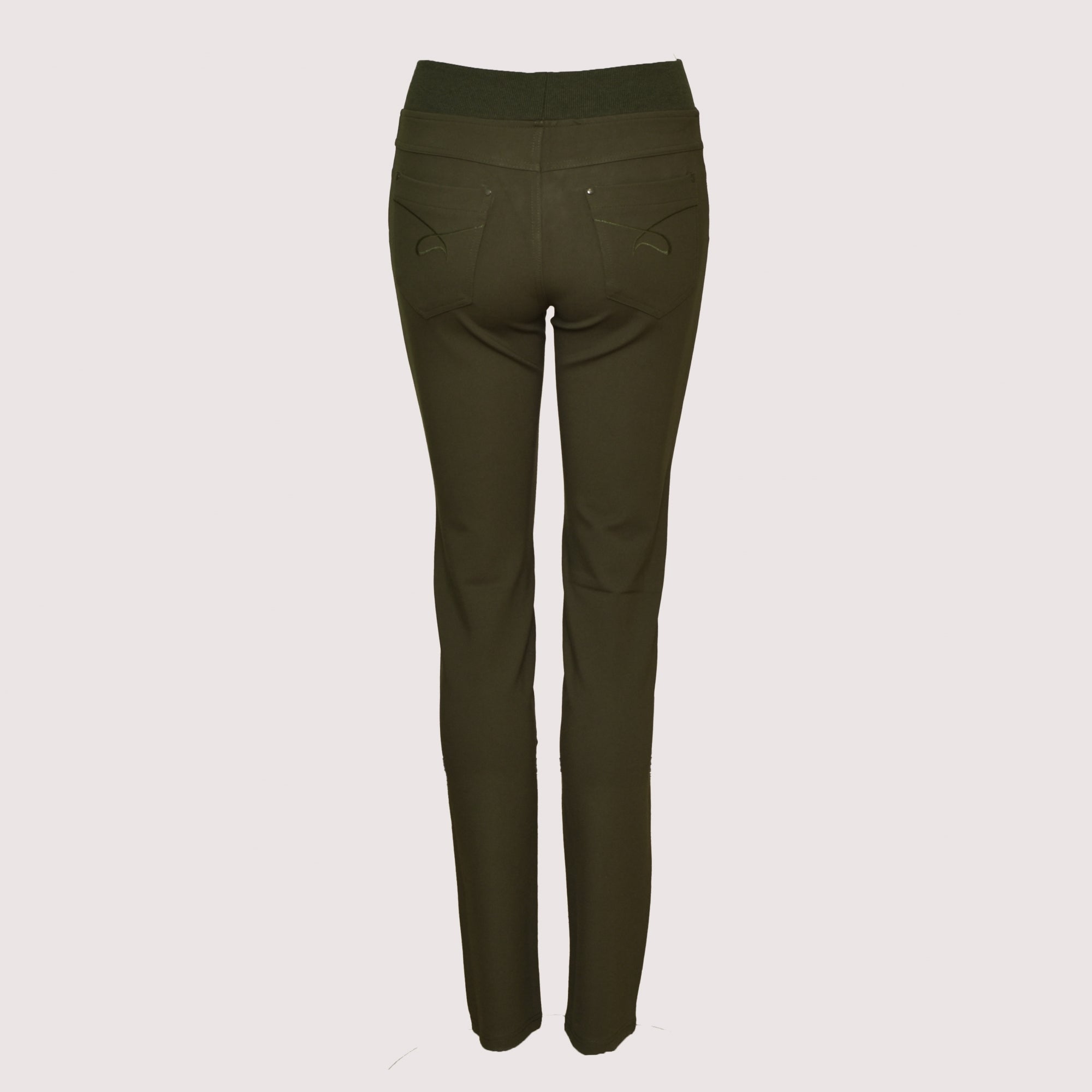 Jess khaki bi stretch jersey tregging