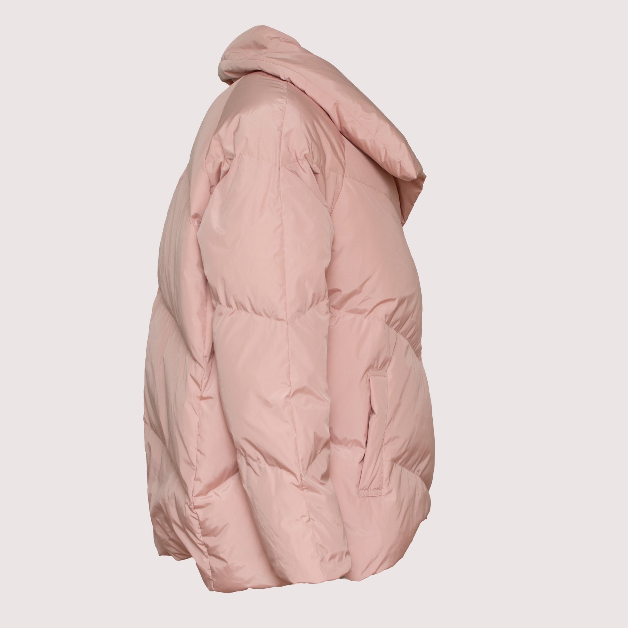 Sinead blush pink buckle front puffa jacket