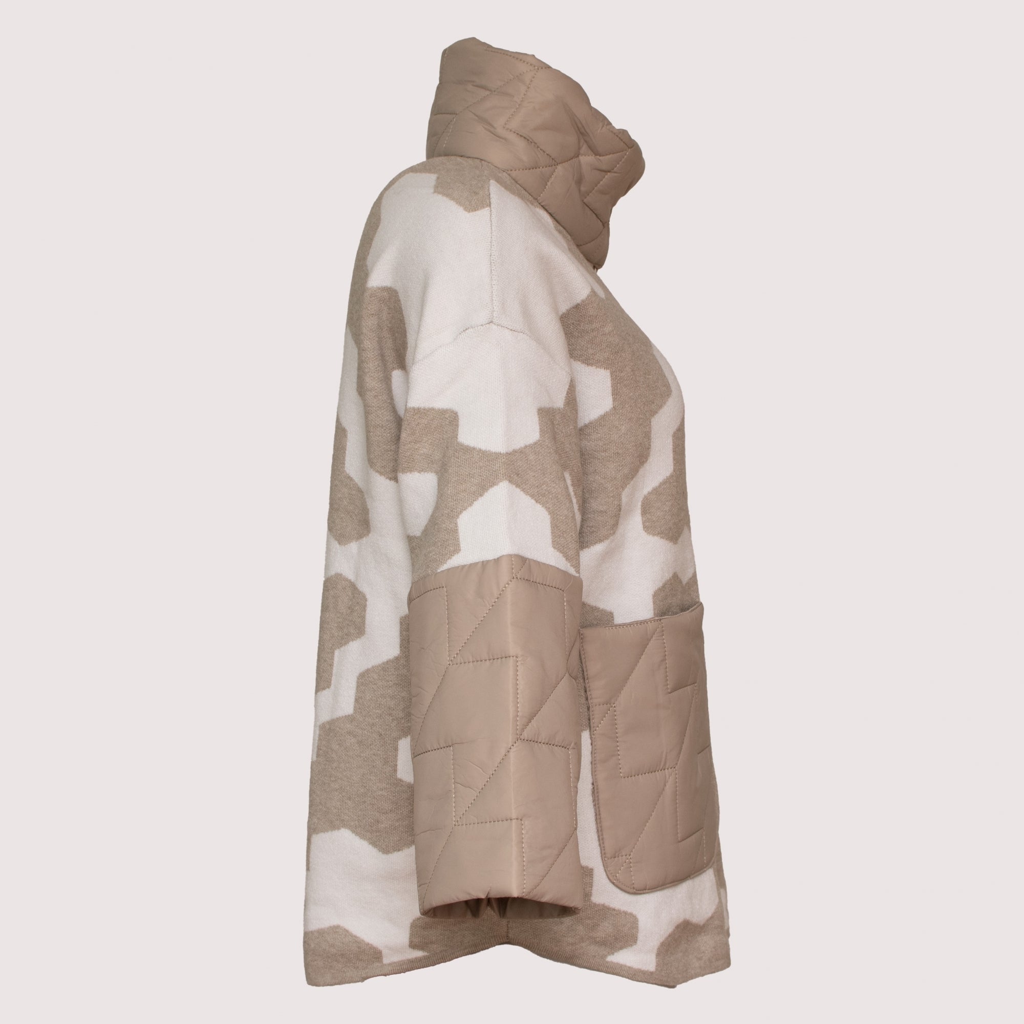 Kaley stone knit & quilt 3/4 sleeve jacket