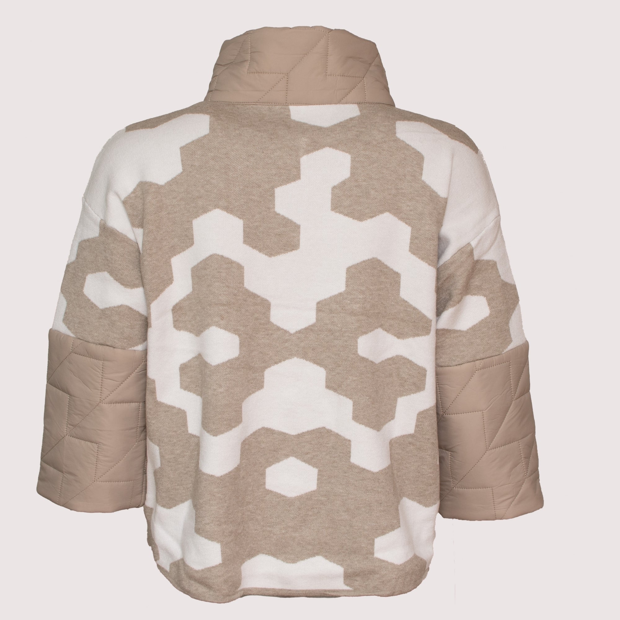 Kaley stone knit & quilt 3/4 sleeve jacket