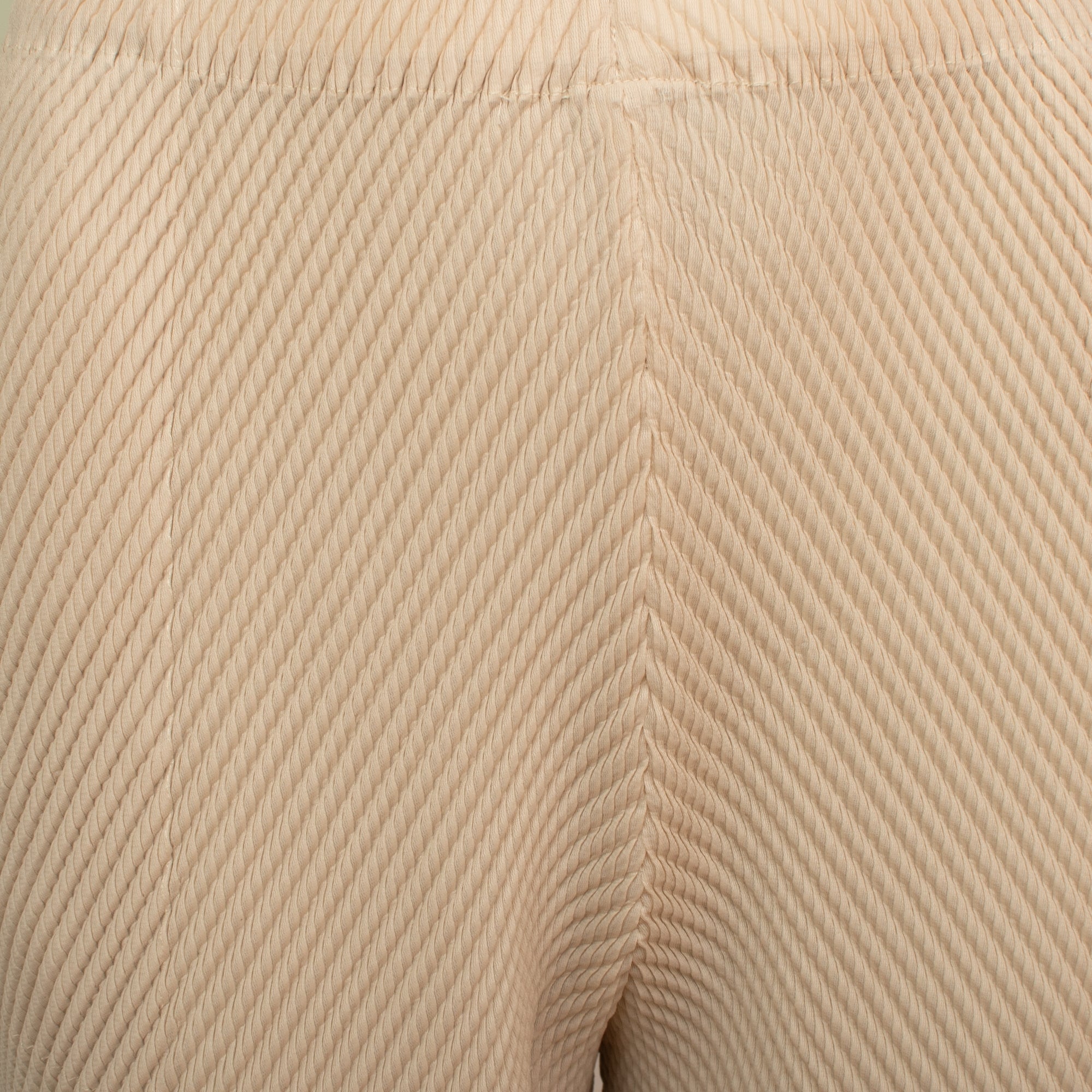 Tabitha beige ribbed fringe pleated cropped trouser