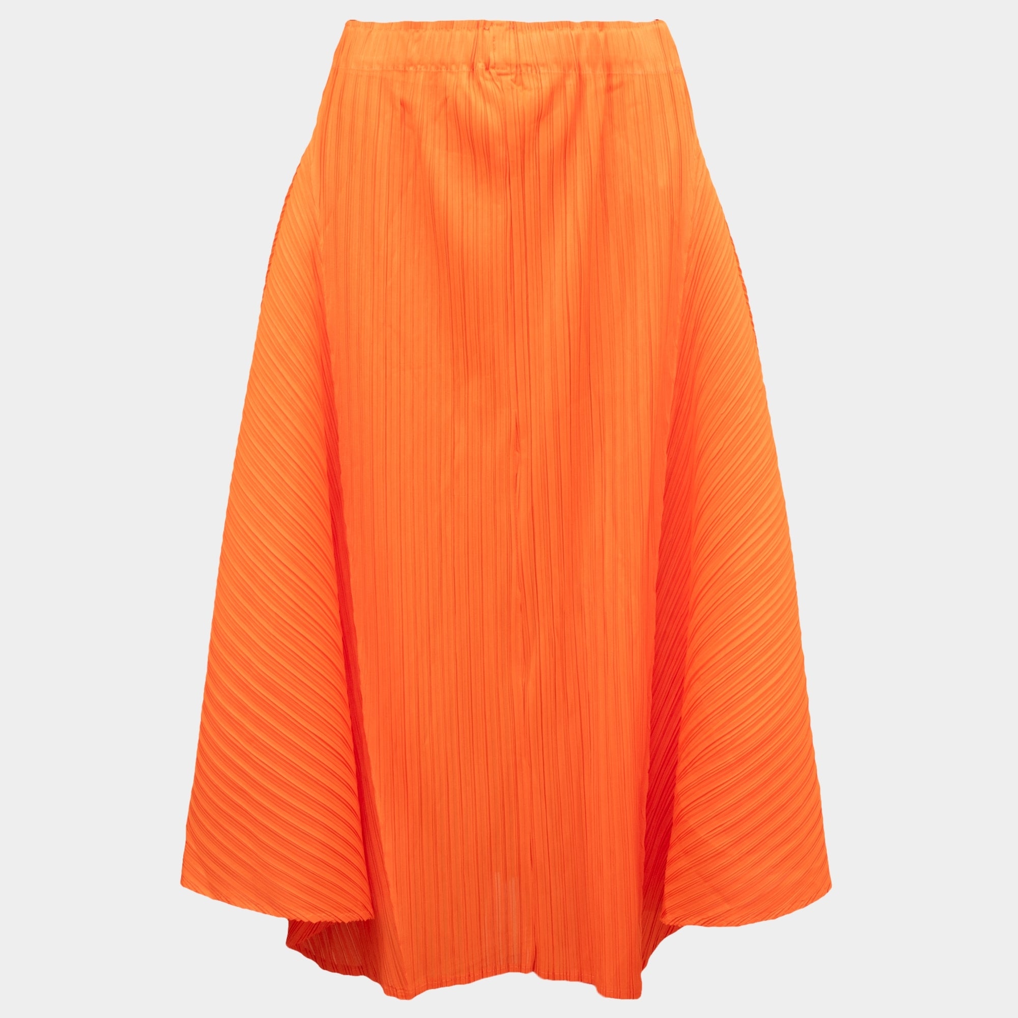 Anita orange a line pleated midi skirt