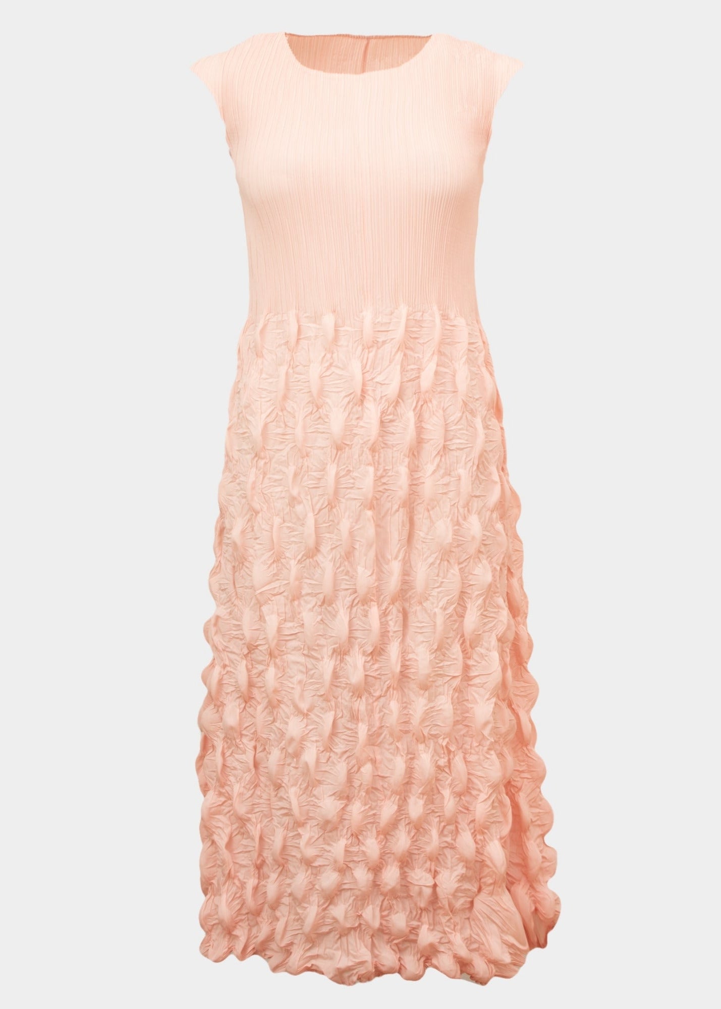 Marsha bubble blush pleat midi dress