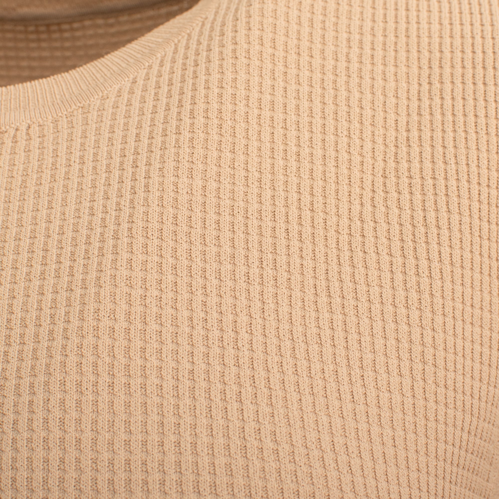 Faye beige waffle knitted sleeveless tank top