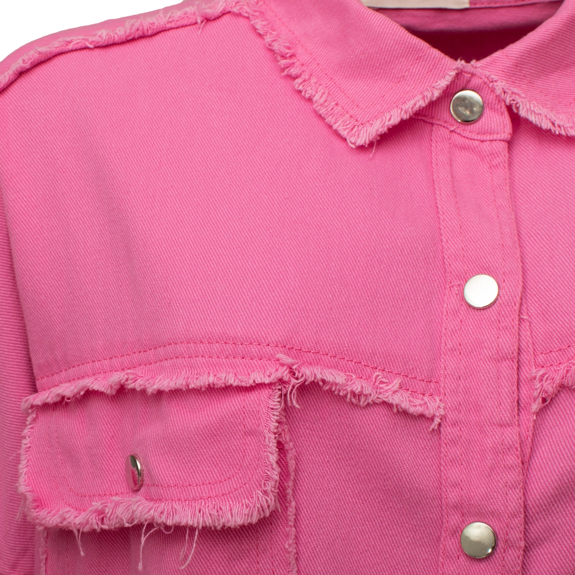 Rock and roll candy pink white raised text cotton shirt / jacket