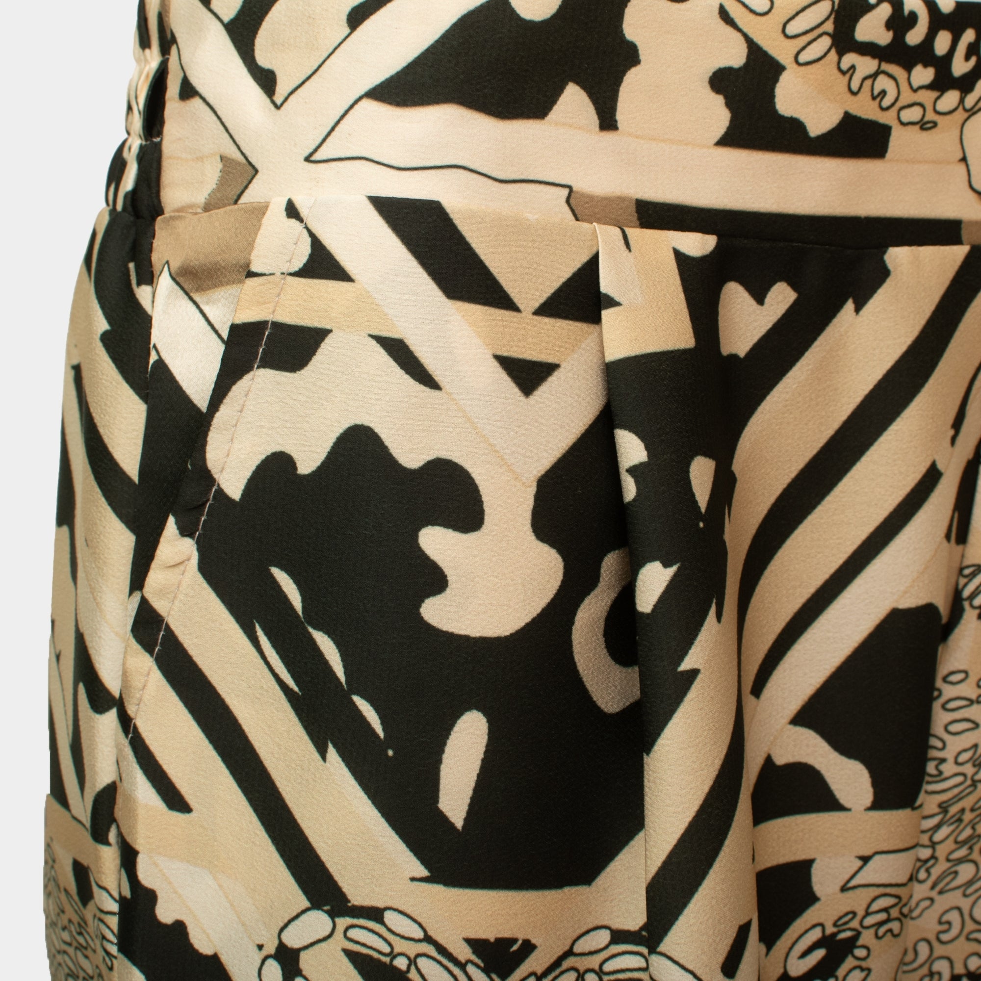 Prairie cream cheetah satin printed trouser