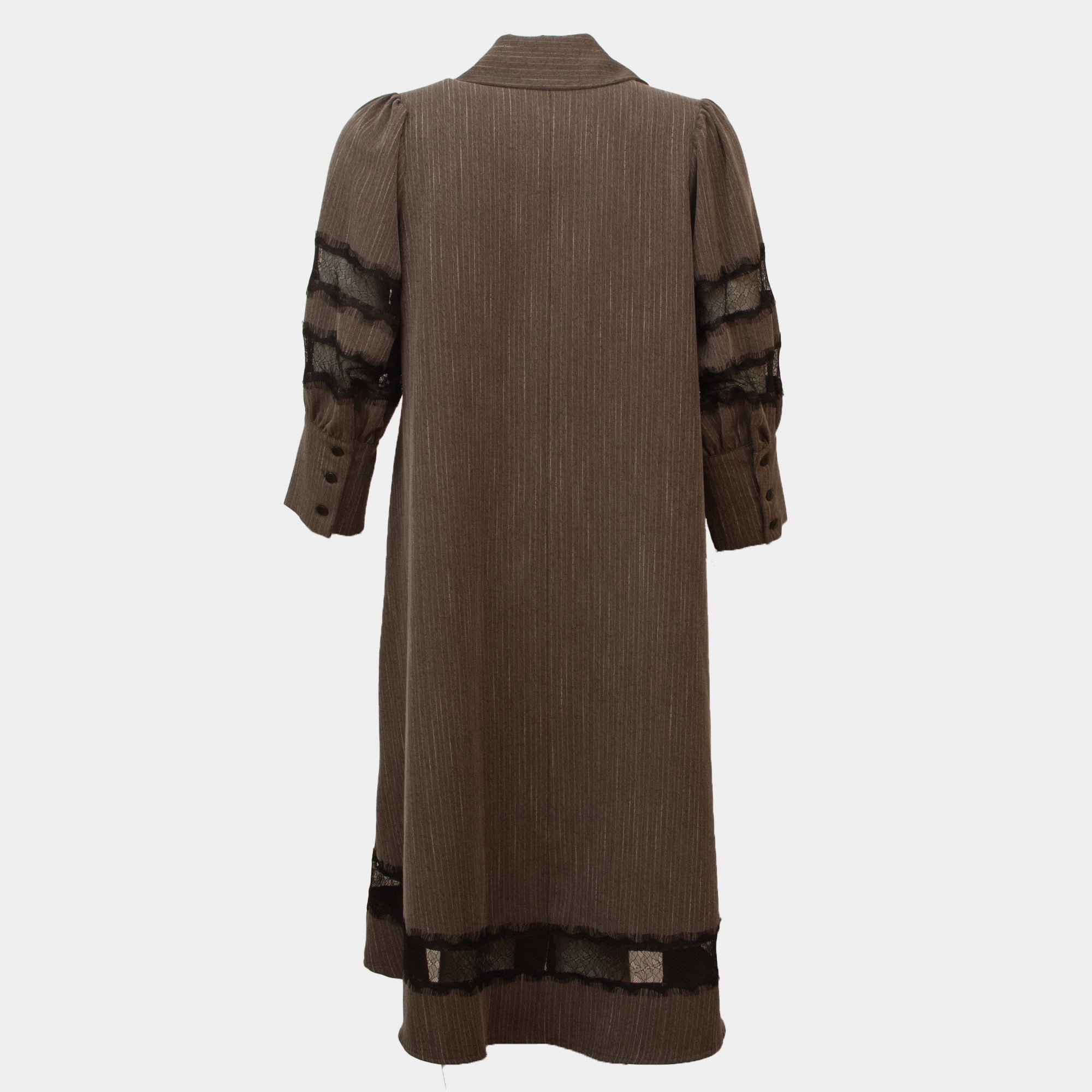 Ray light brown pinstripe and lace dress