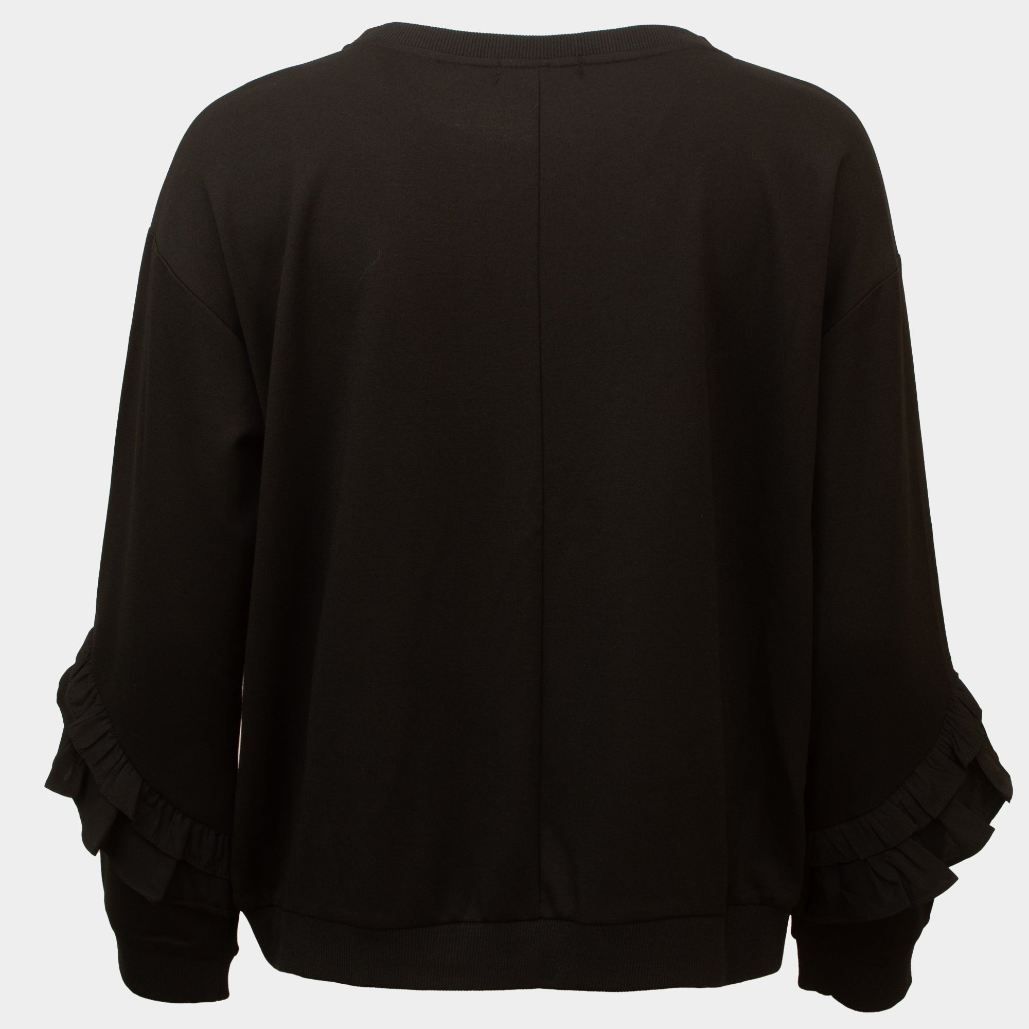 Gemma black frill front sweat top