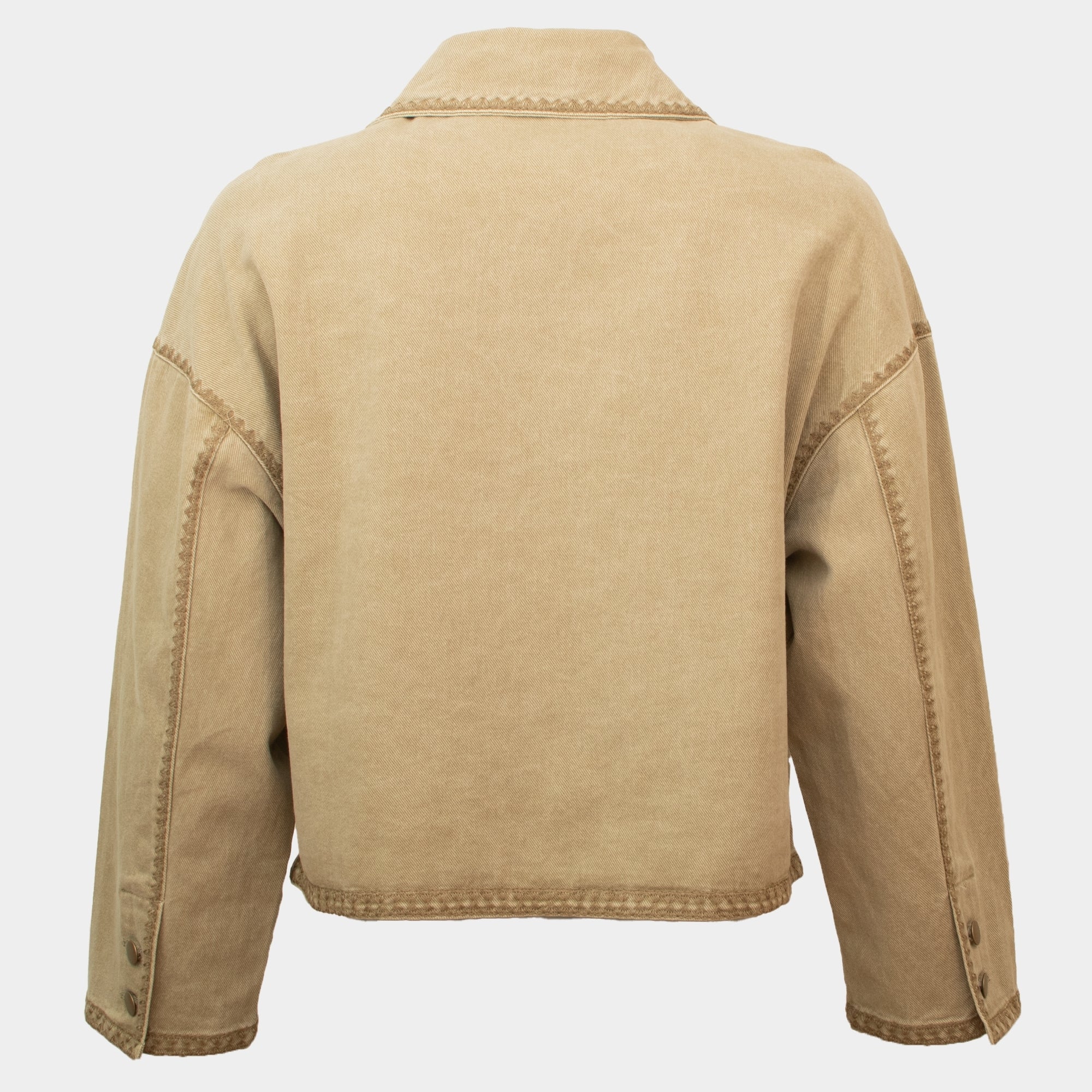 Kristian khaki whip stitch denim jacket