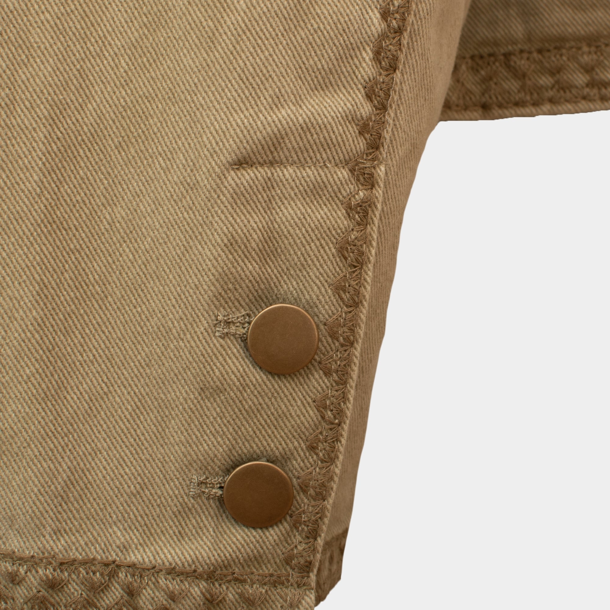 Kristian khaki whip stitch denim jacket