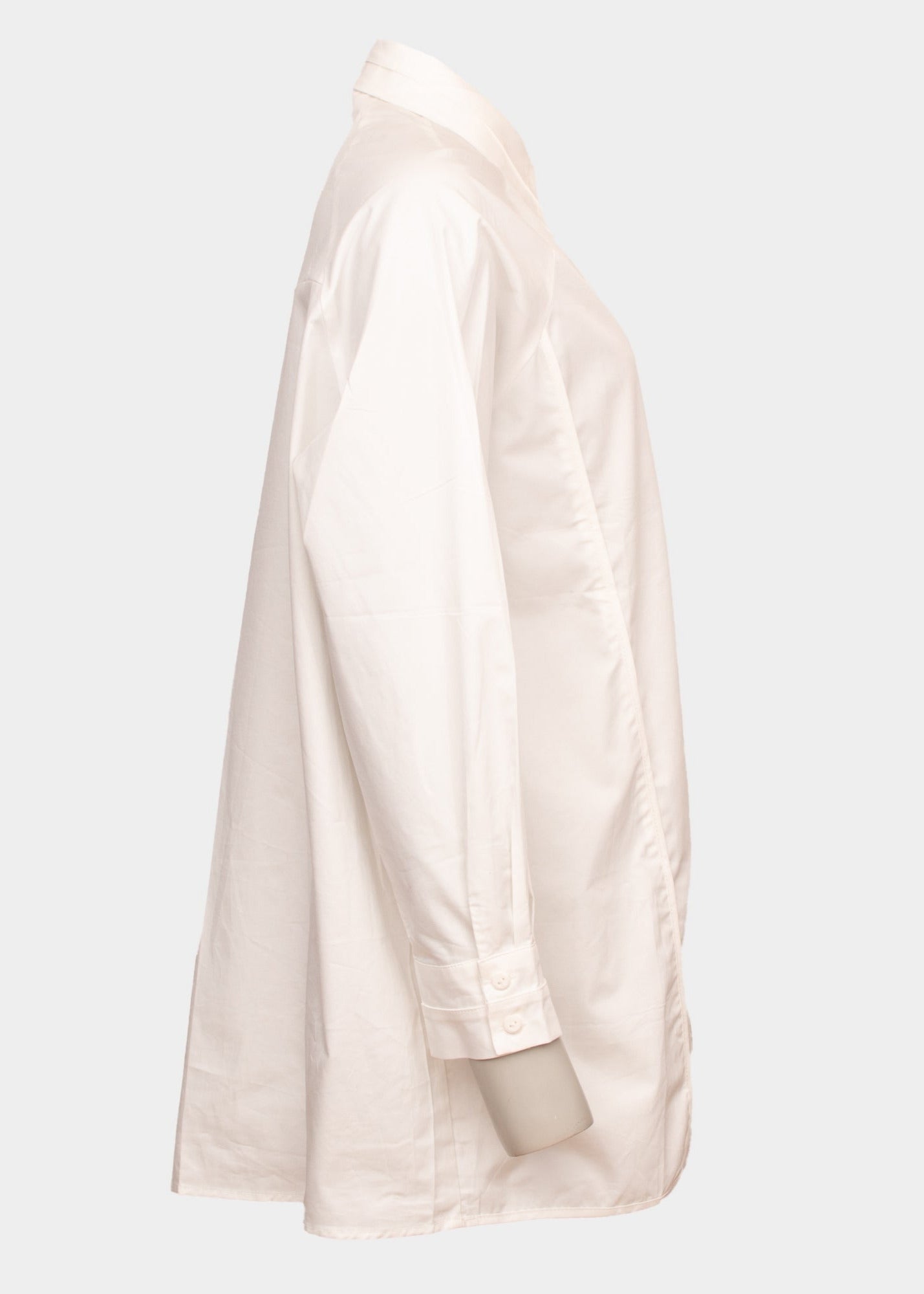 Erika white cotton seam collar shirt