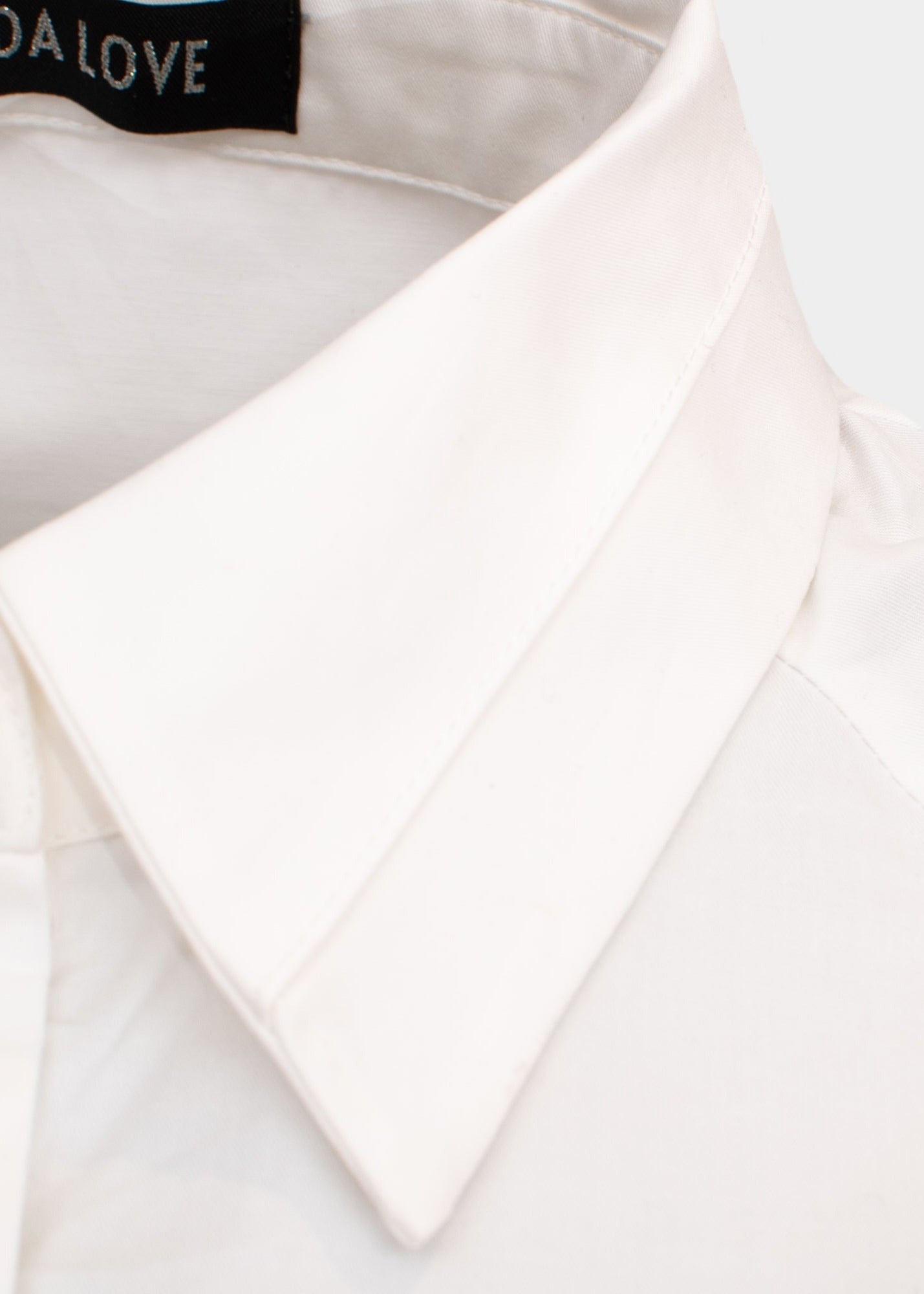 Erika white cotton seam collar shirt