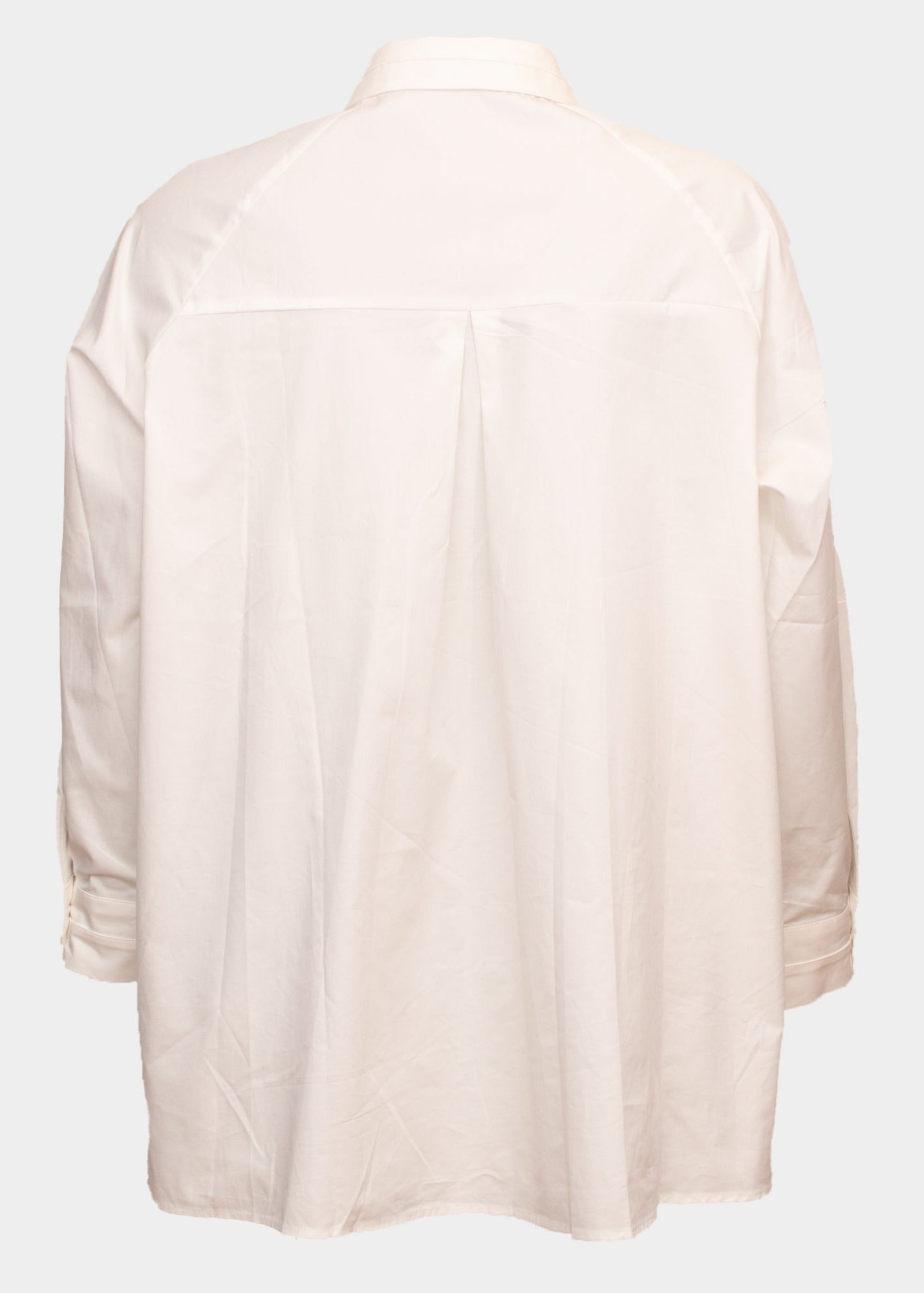 Erika white cotton seam collar shirt