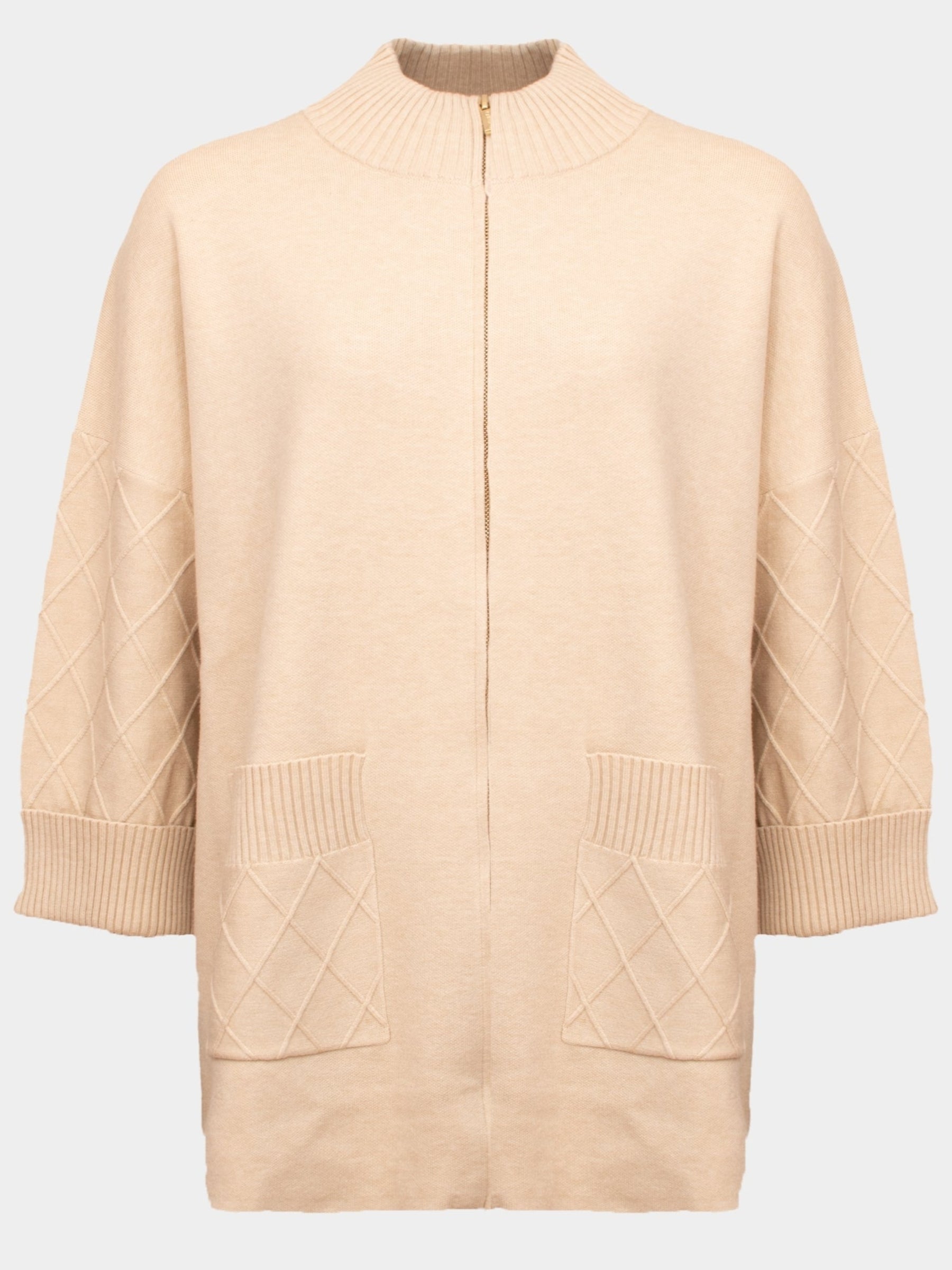 Marina Oatmeal criss cross arm knitted cardigan