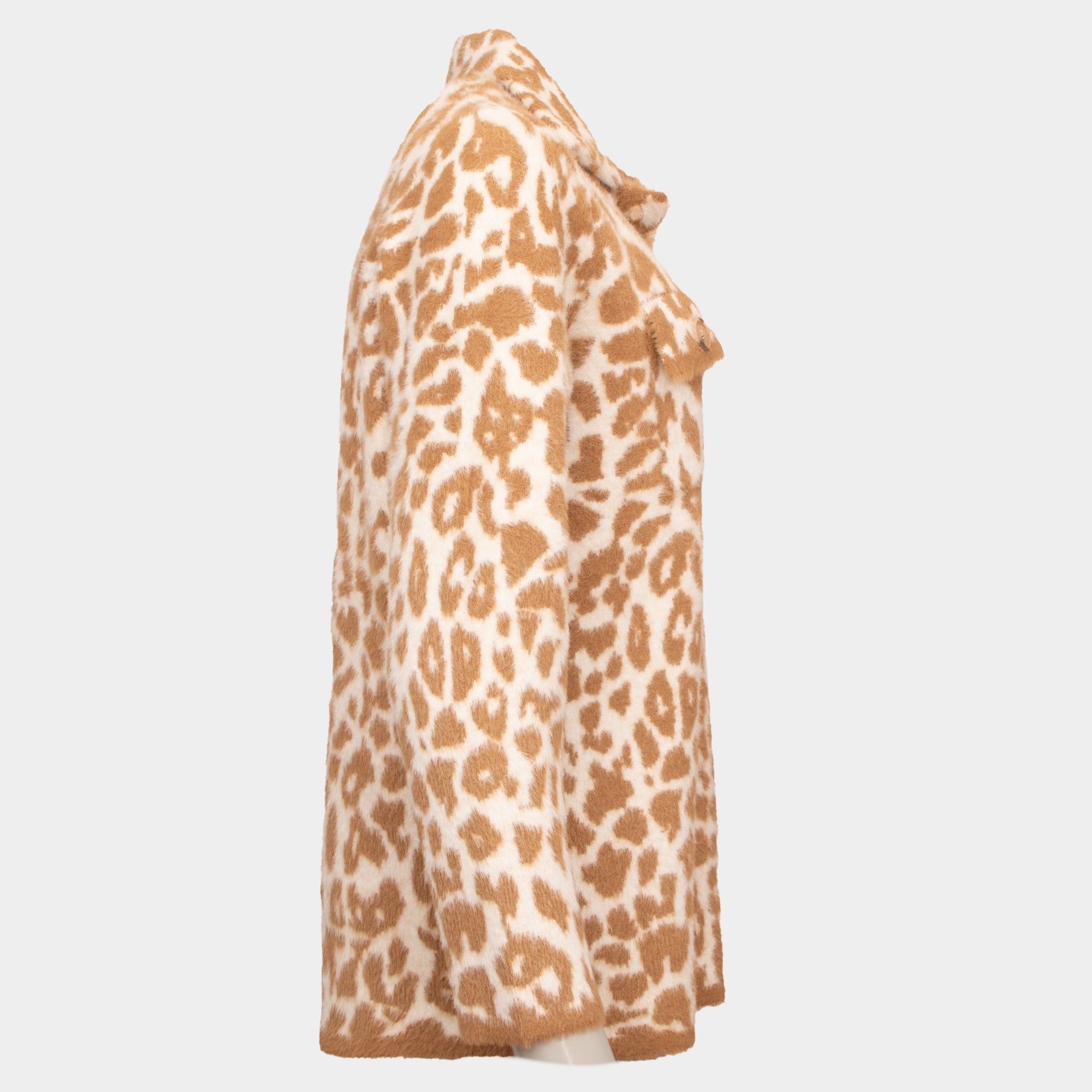 Camilla tan cream leopard print knitted jacket