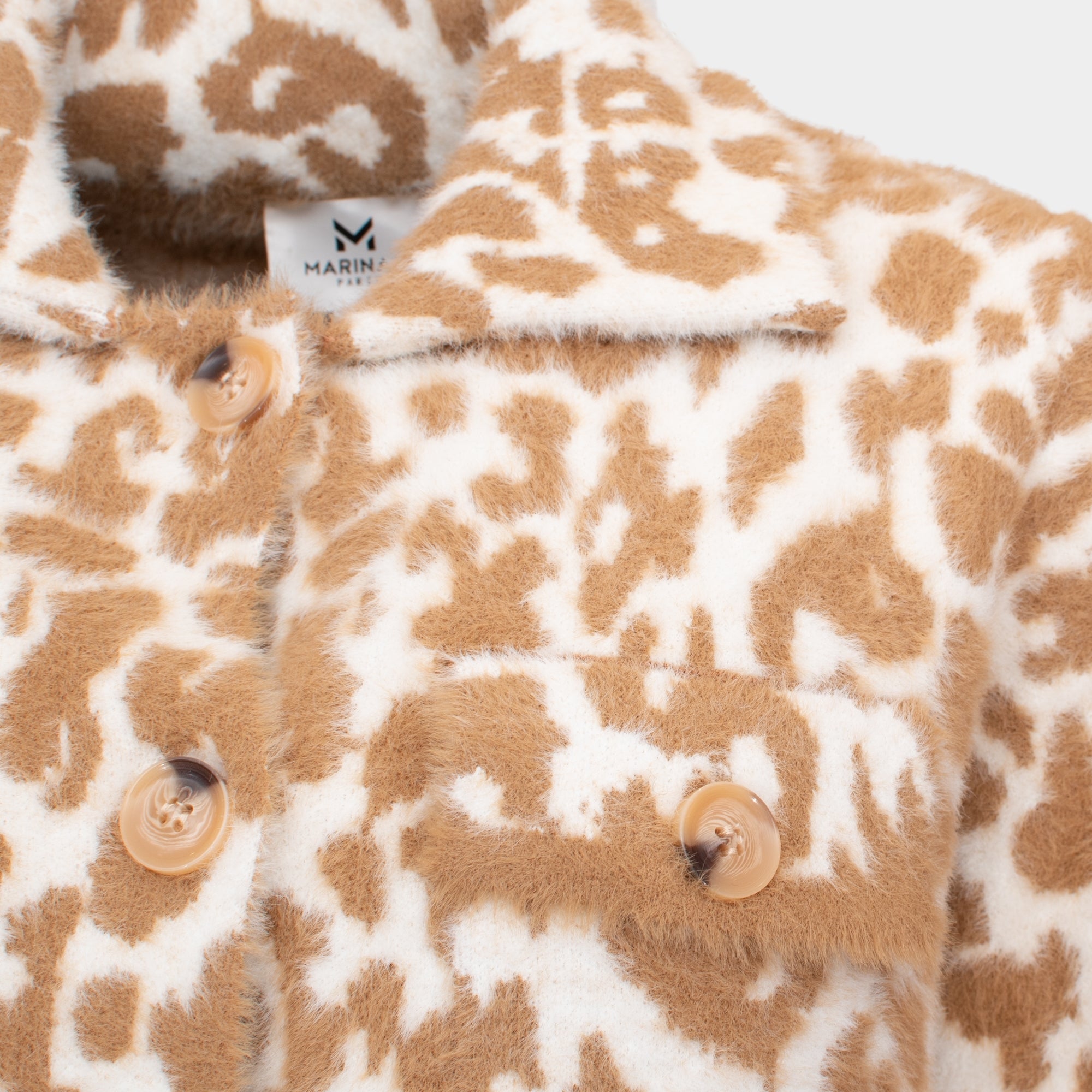Camilla tan cream leopard print knitted jacket