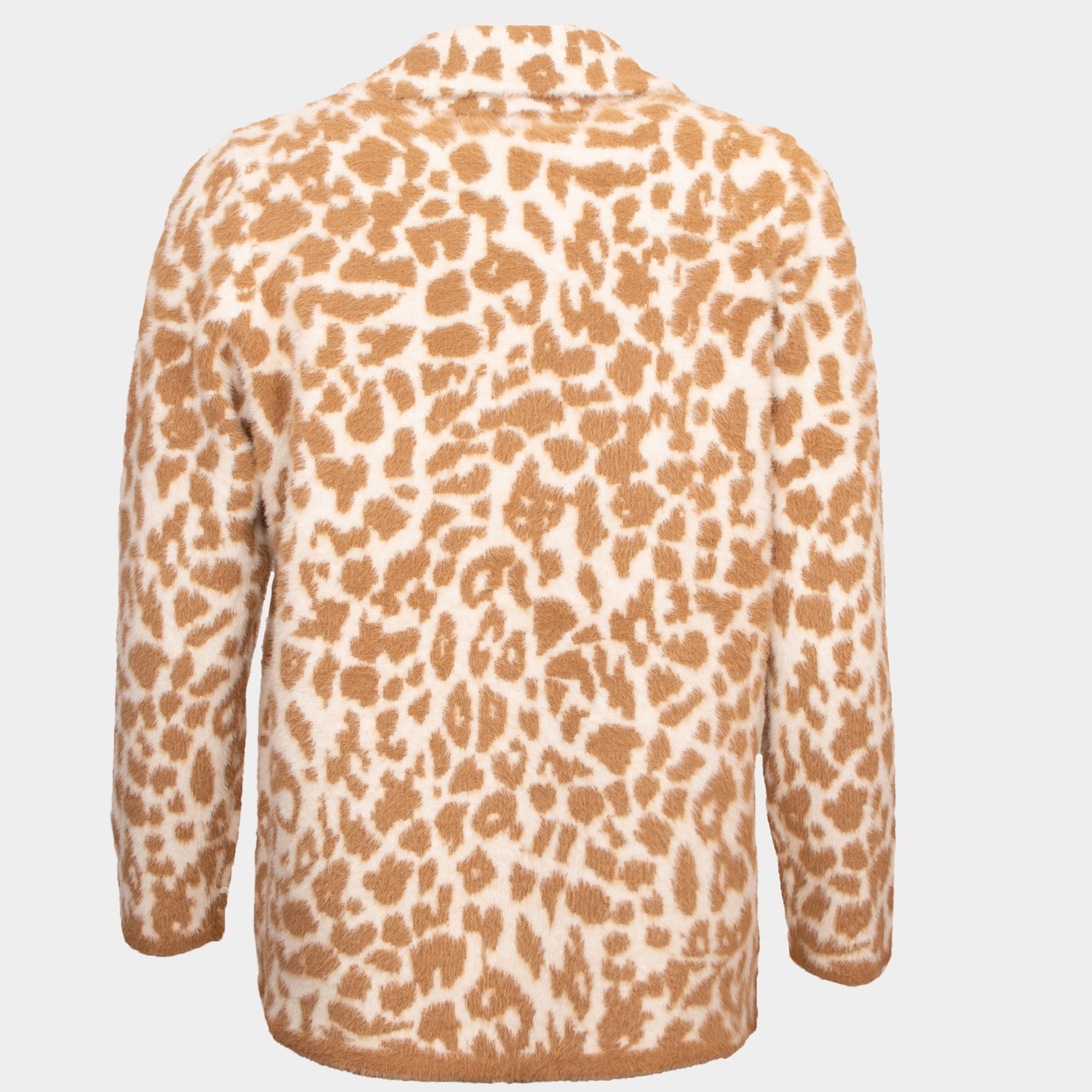 Camilla tan cream leopard print knitted jacket